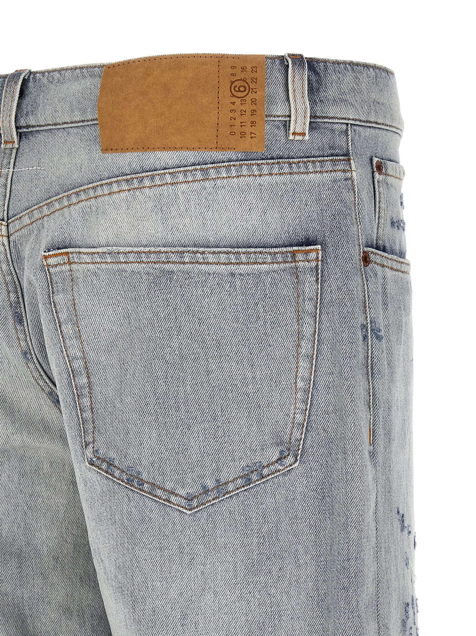 MM6 Maison Margiela Blaue Baumwolljeans im Relaxed Fit
