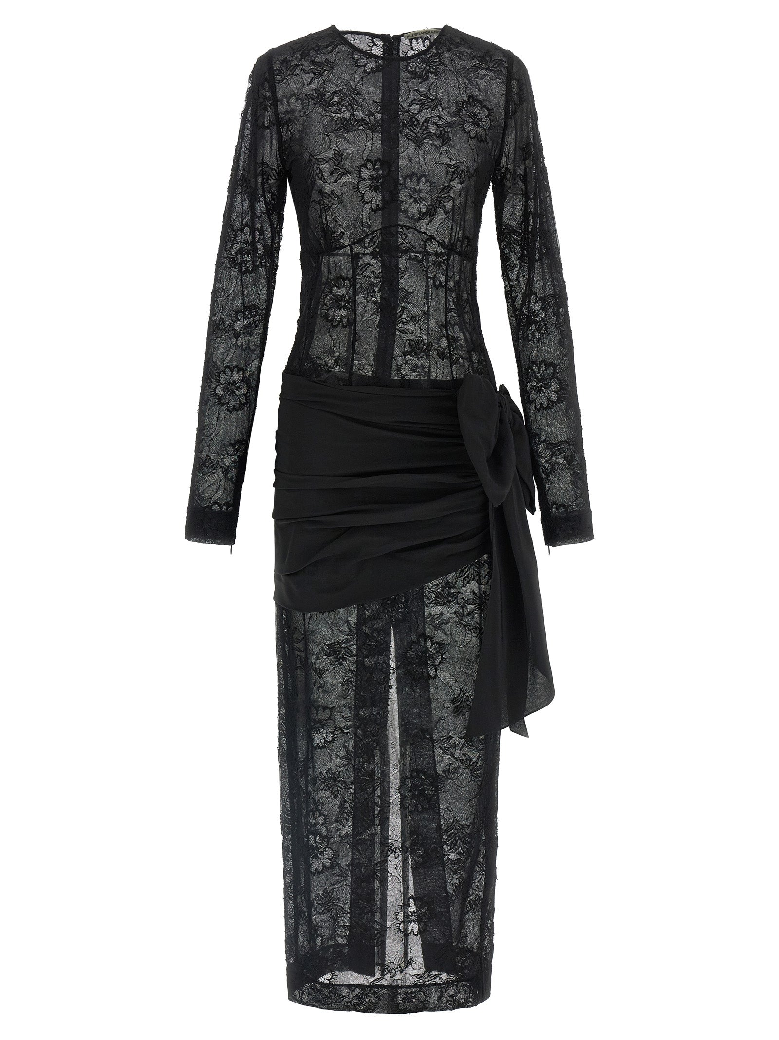 Alessandra Rich Schwarzes Viskose-Maxikleid