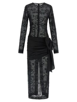 Alessandra Rich Schwarzes Viskose-Maxikleid