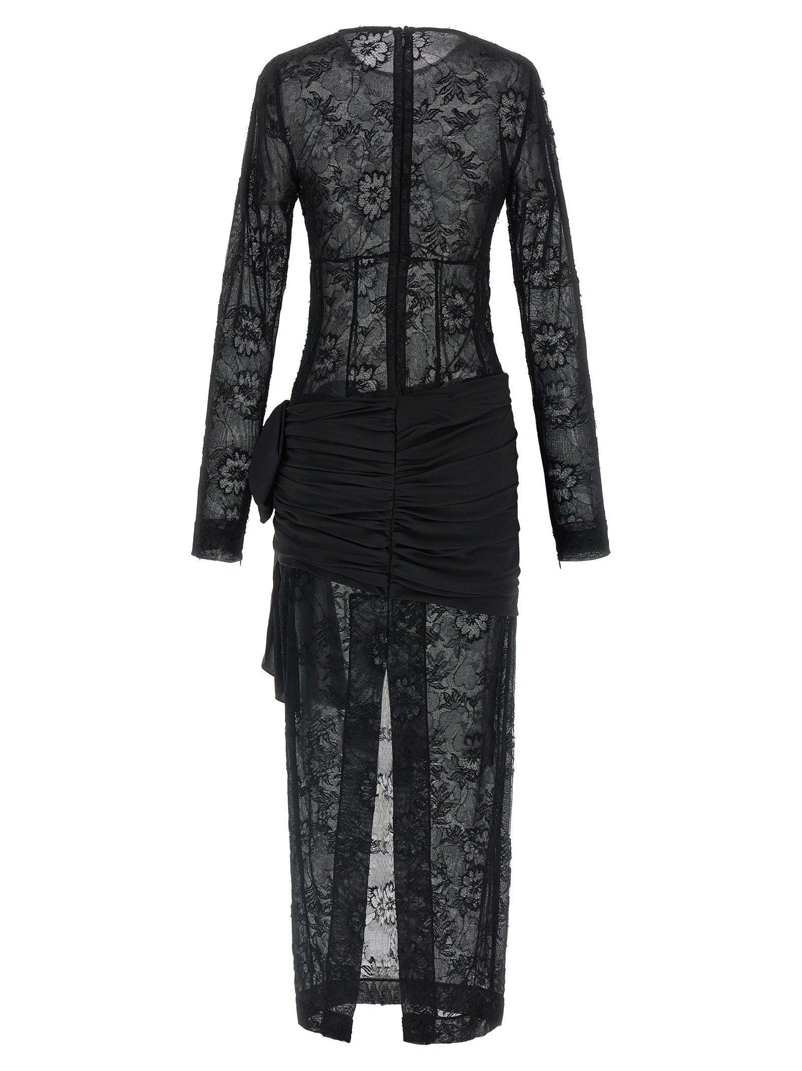 Alessandra Rich Schwarzes Viskose-Maxikleid