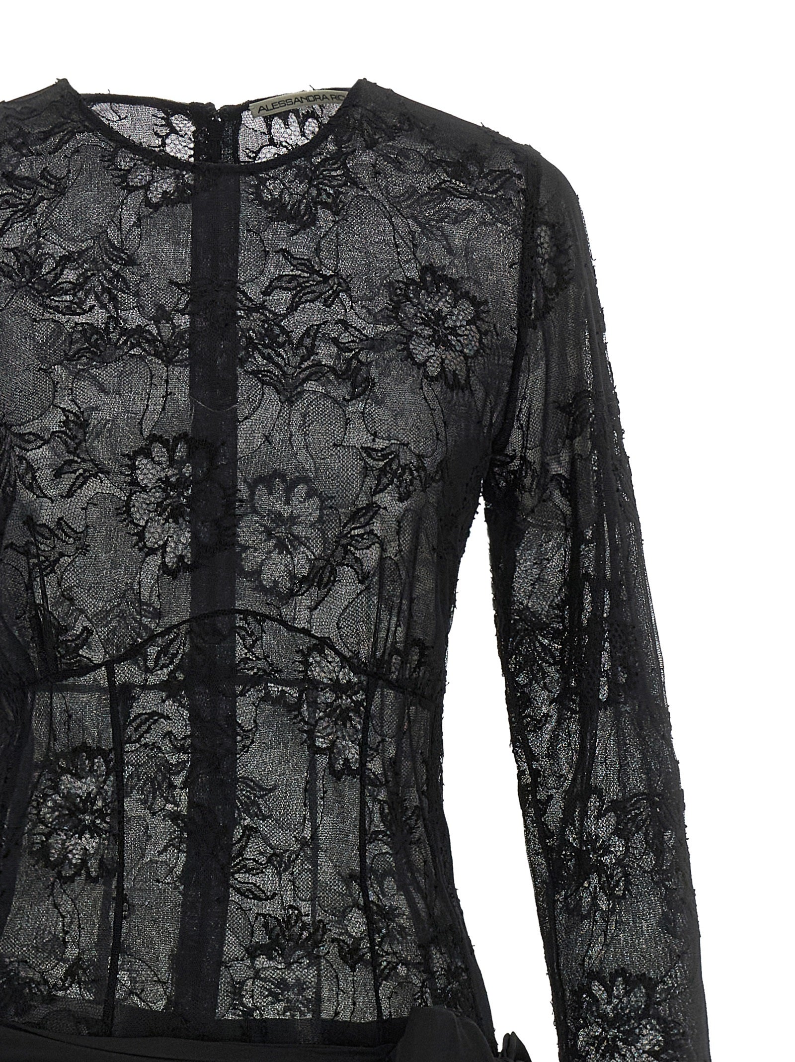 Alessandra Rich Schwarzes Viskose-Maxikleid