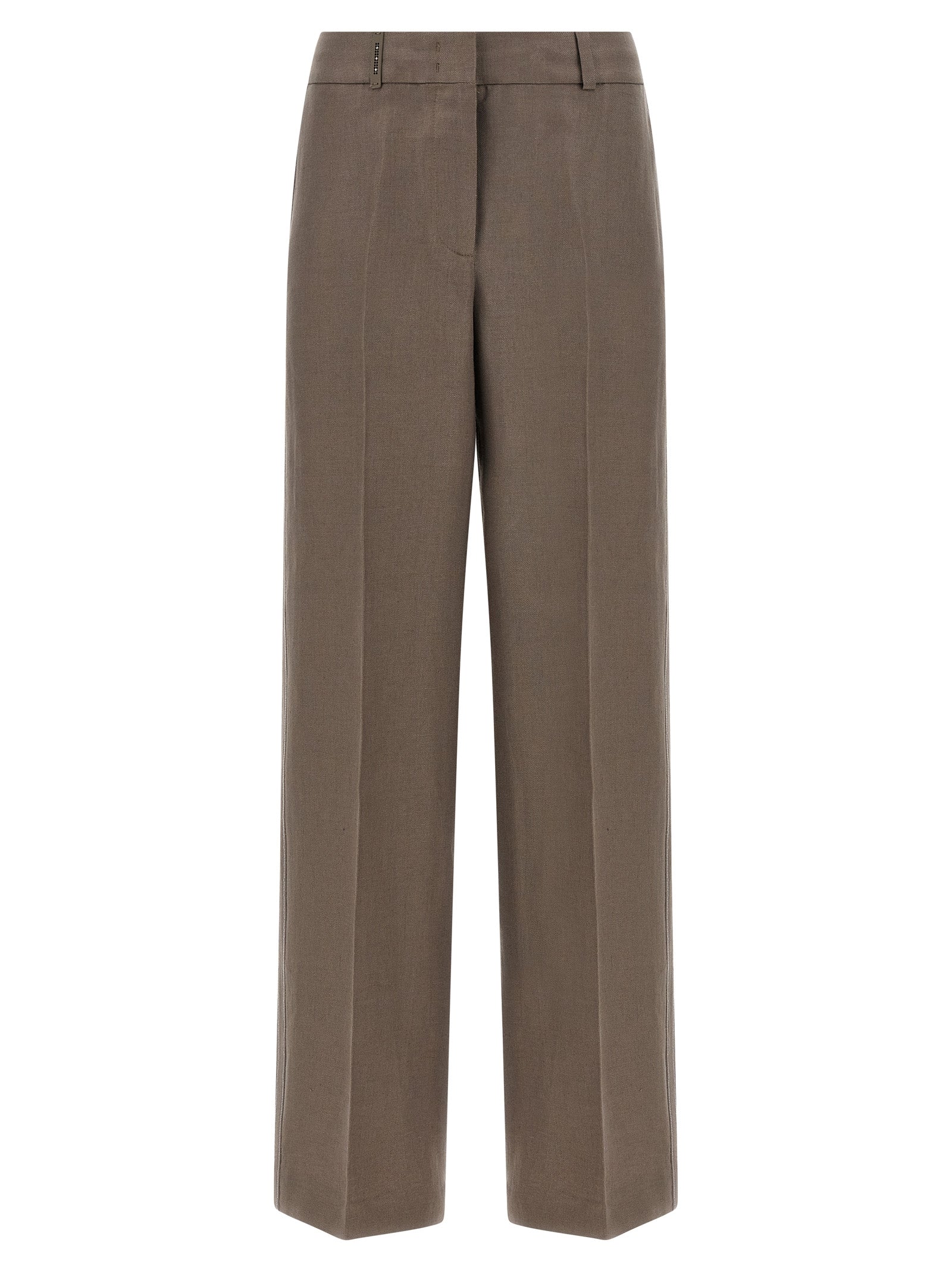 Peserico Braune Leinenhose Lässig