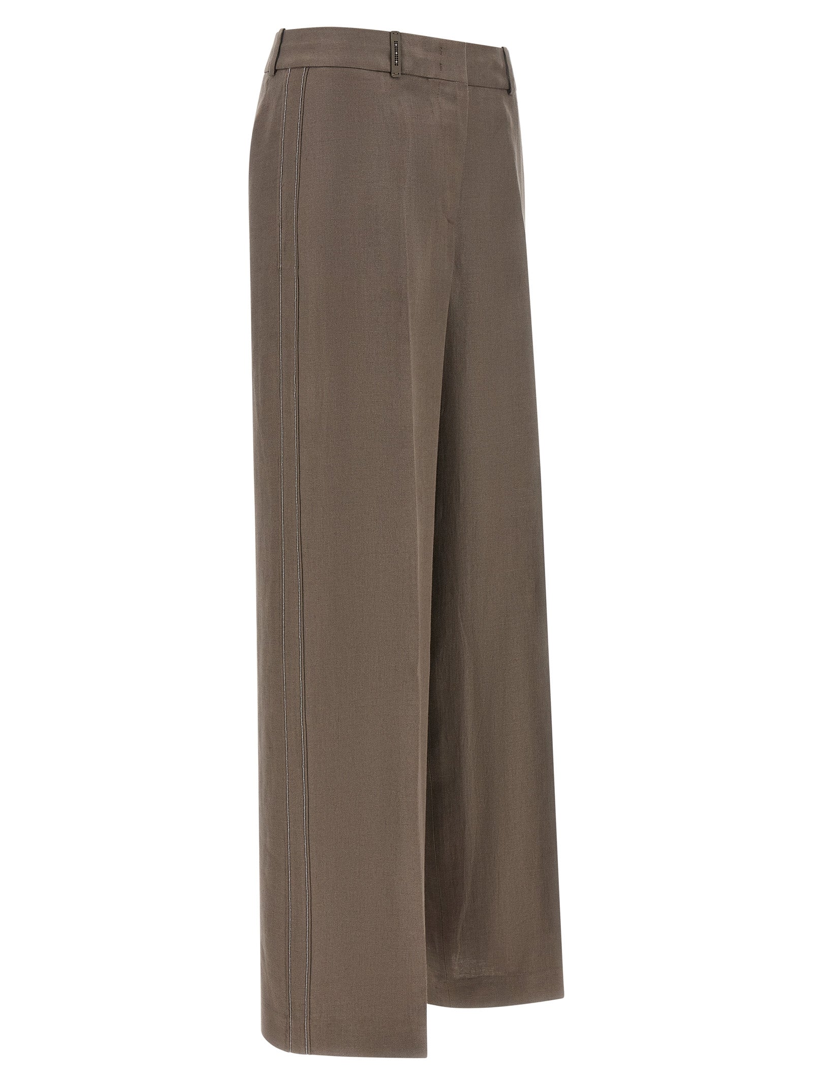 Peserico Braune Leinenhose Lässig