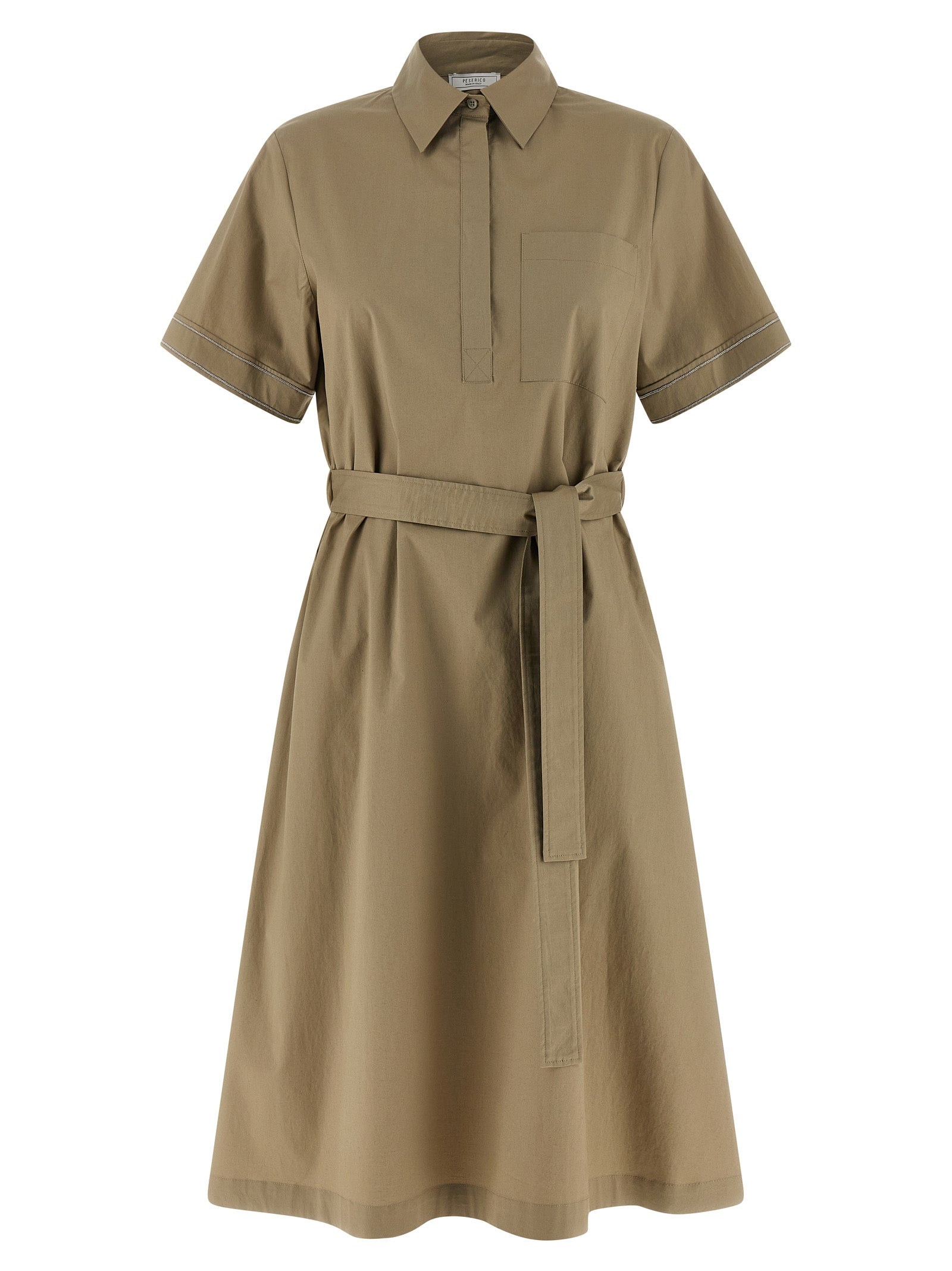 Peserico Zweifarbige Baumwoll-Midikleid