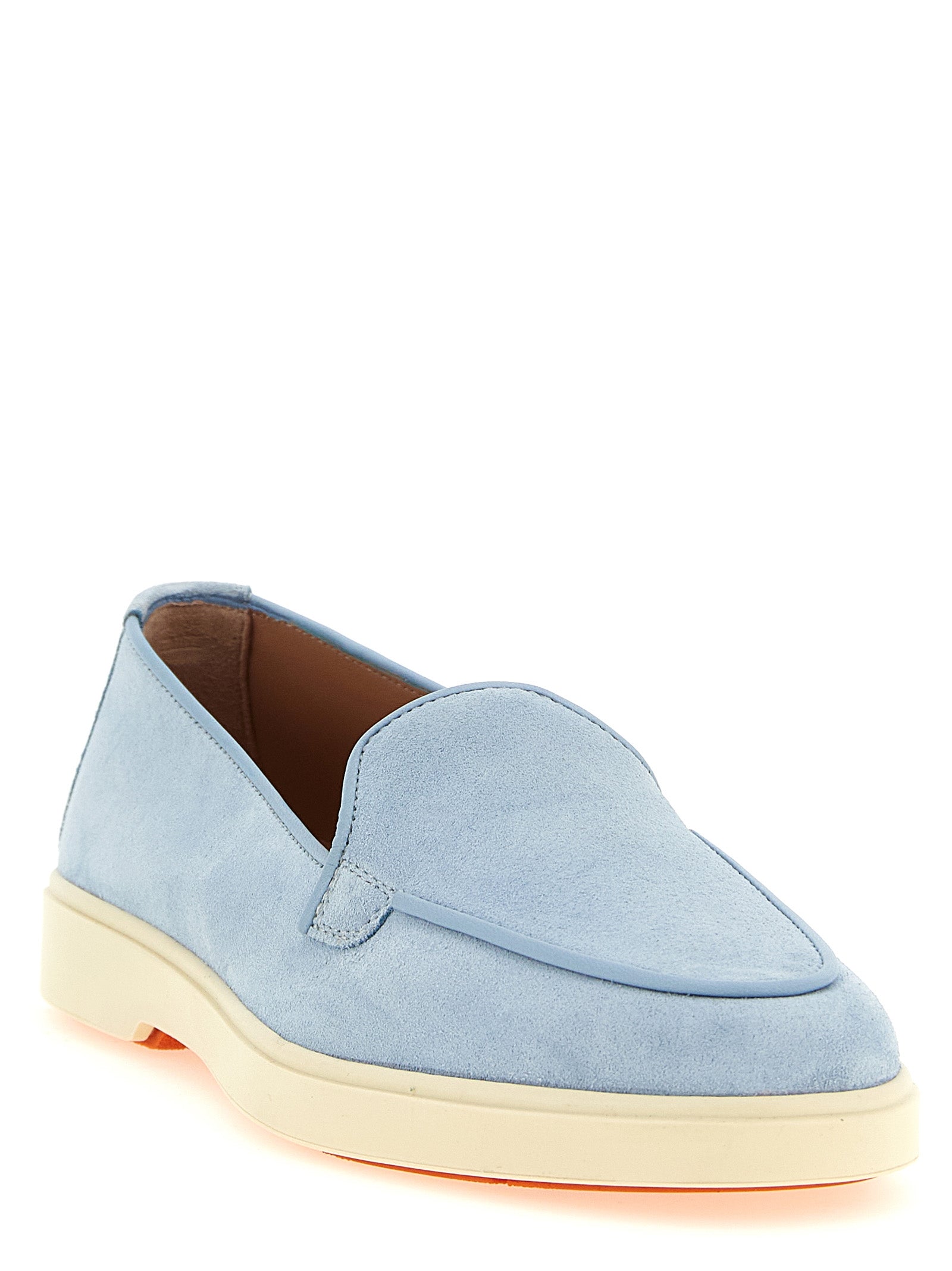 Santoni Mokassins aus blauem Kalbsleder