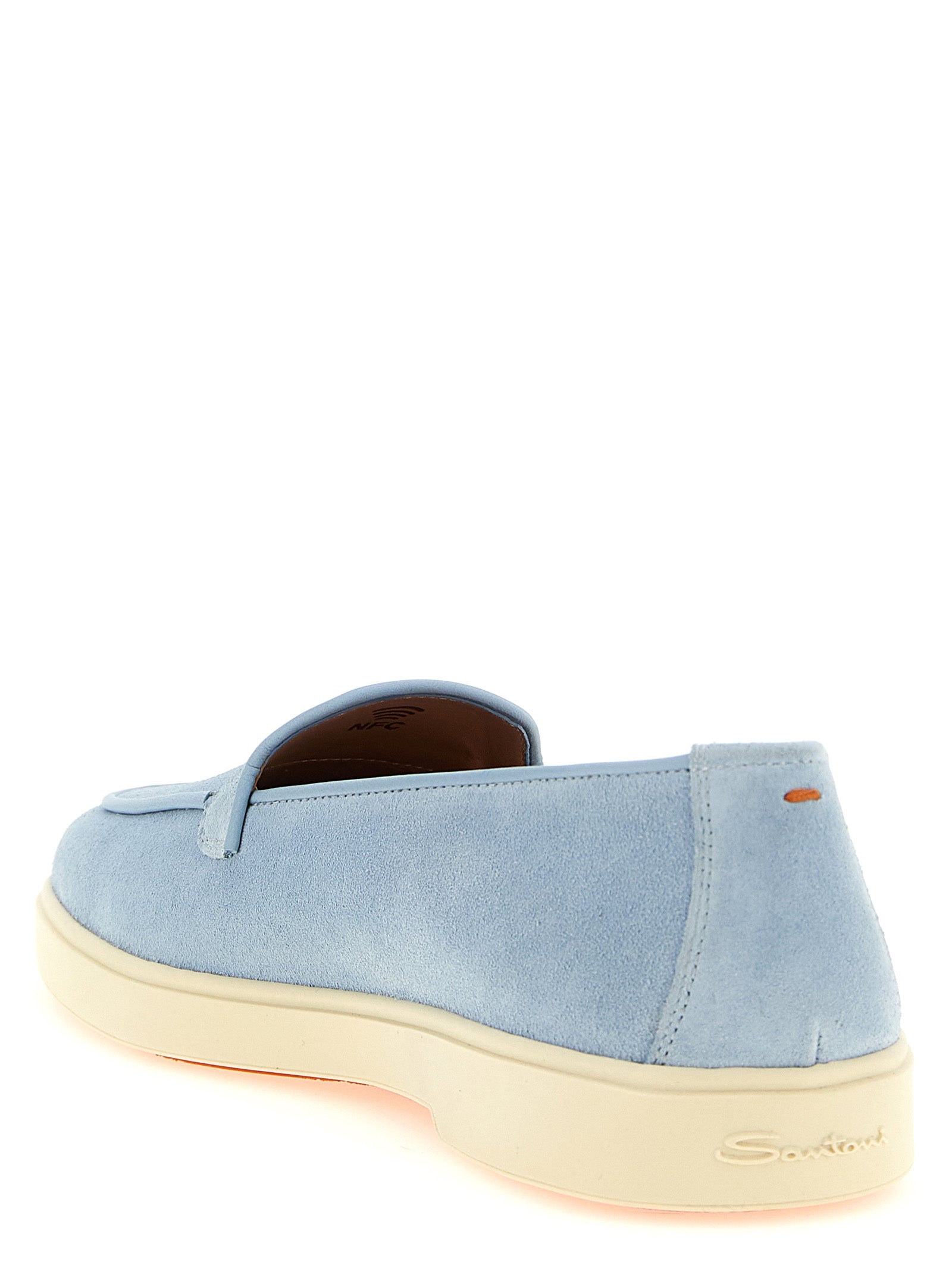Santoni Mokassins aus blauem Kalbsleder