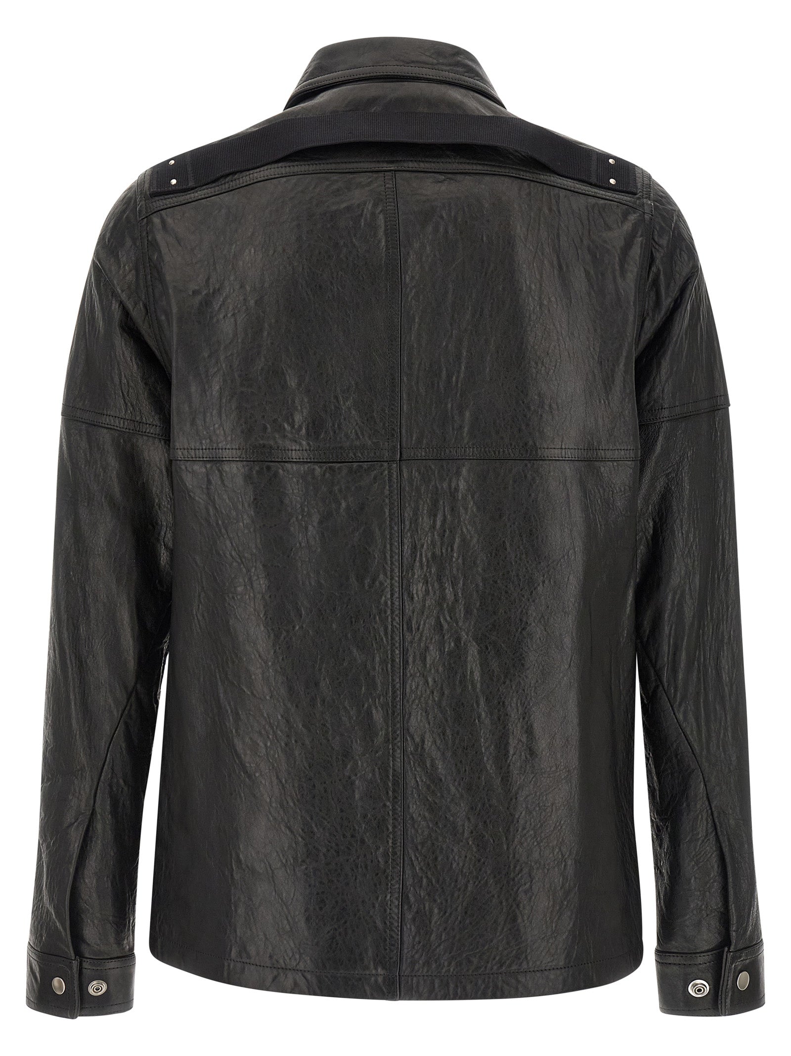 Rick Owens Schwarze Lammlederjacke