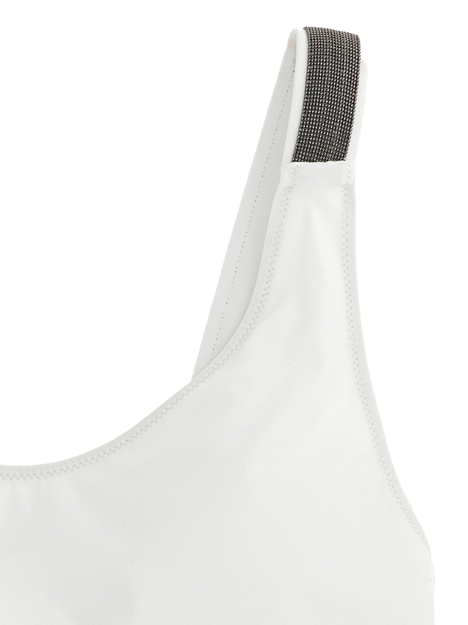 Brunello Cucinelli Weißer Badeanzug aus Polyamid
