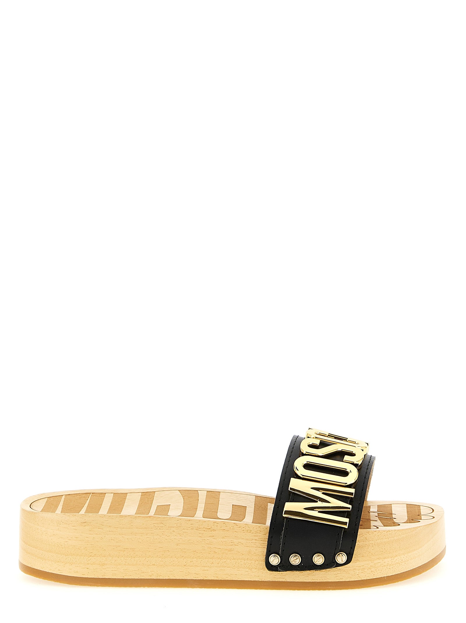Moschino Schwarze Kalbsleder-Slipper