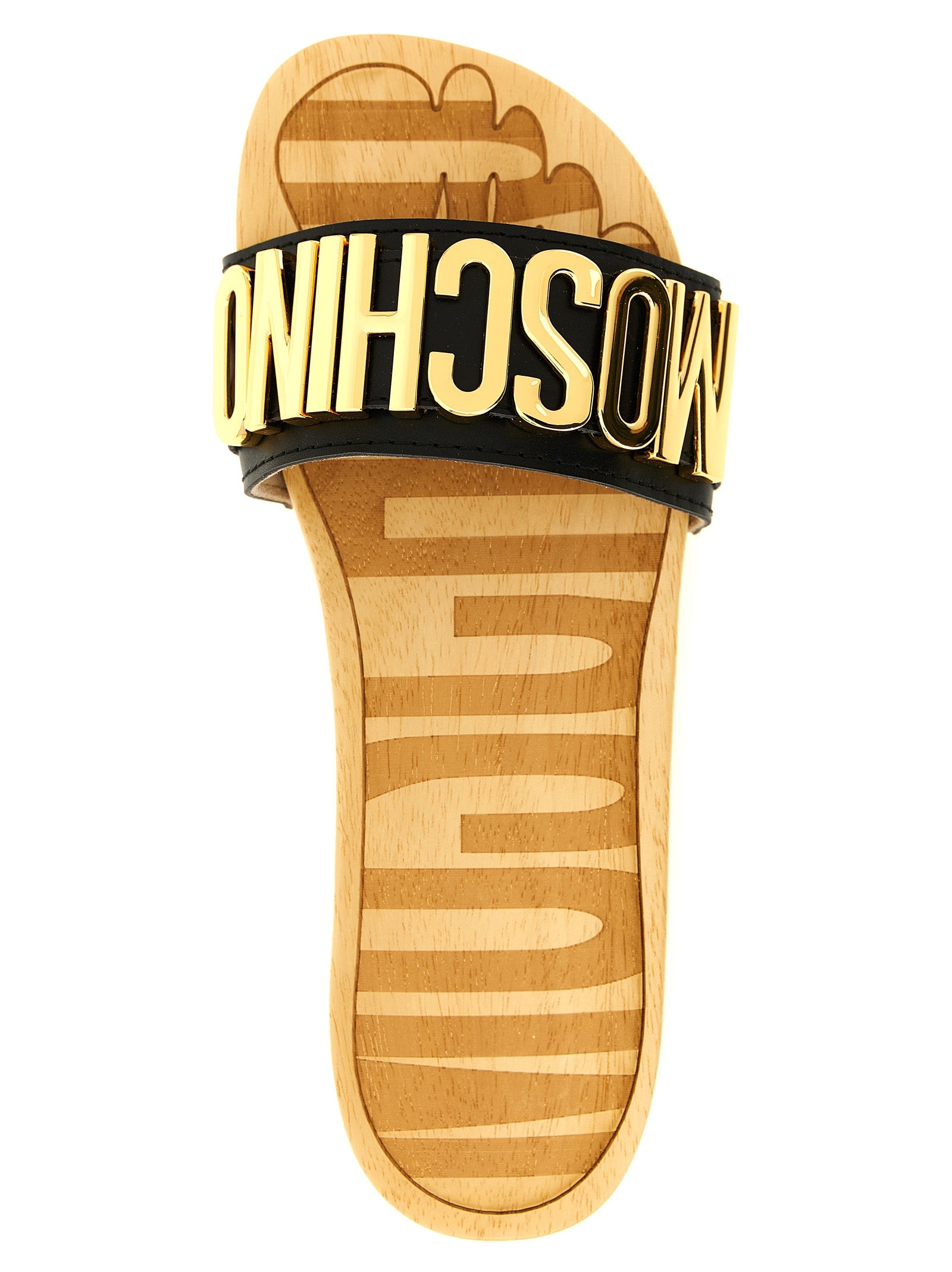 Moschino Schwarze Kalbsleder-Slipper