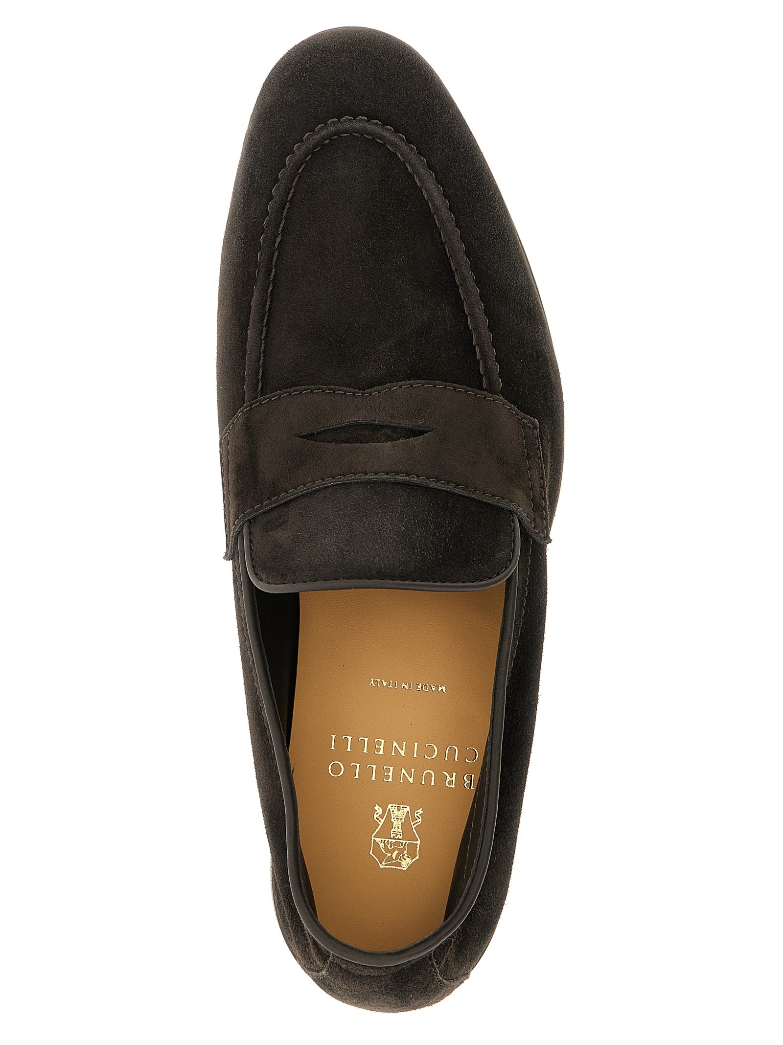 Brunello Cucinelli Braune Kalbsleder-Slipper