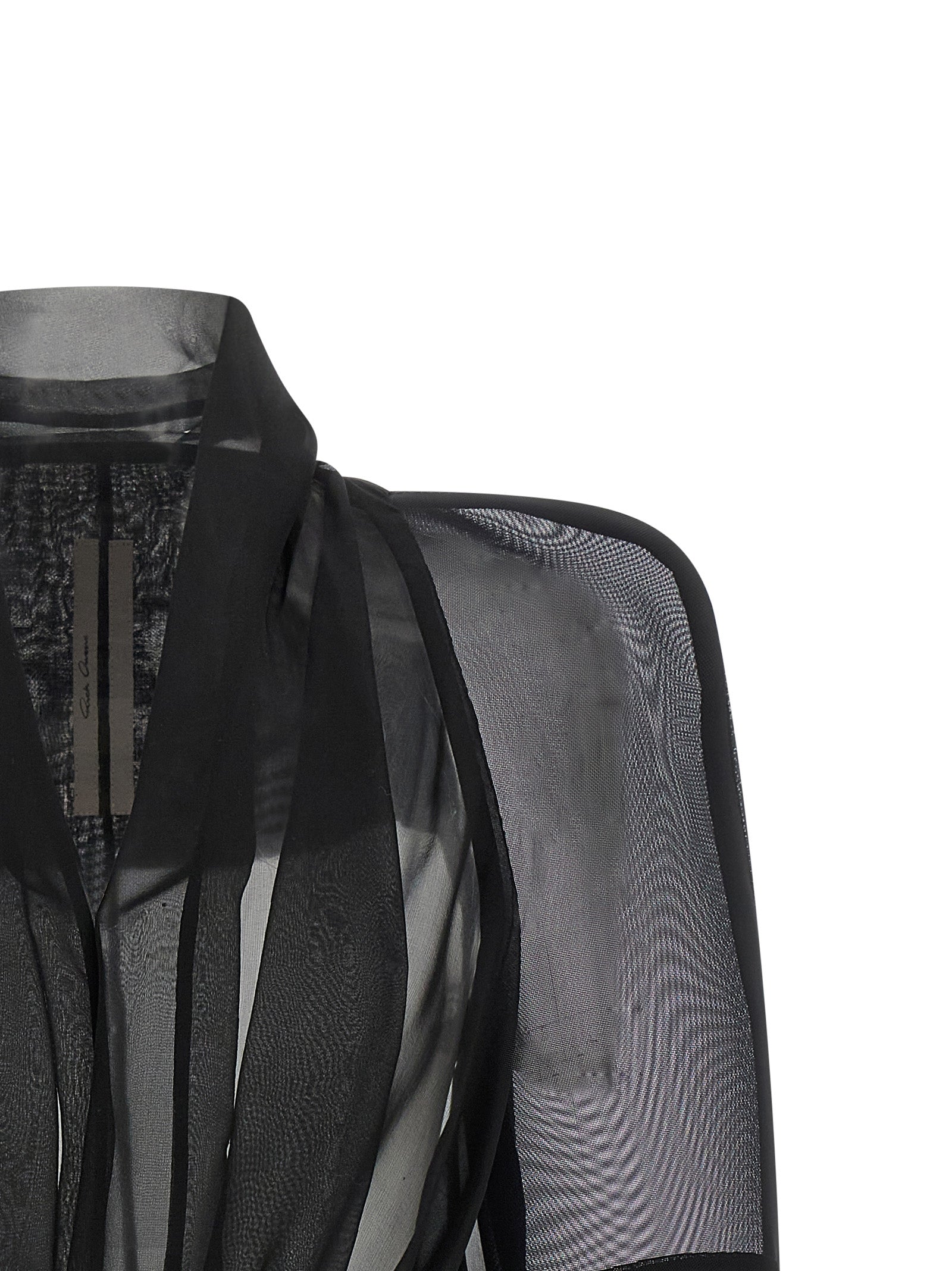 Rick Owens Schwarze Seiden-Maxijacke