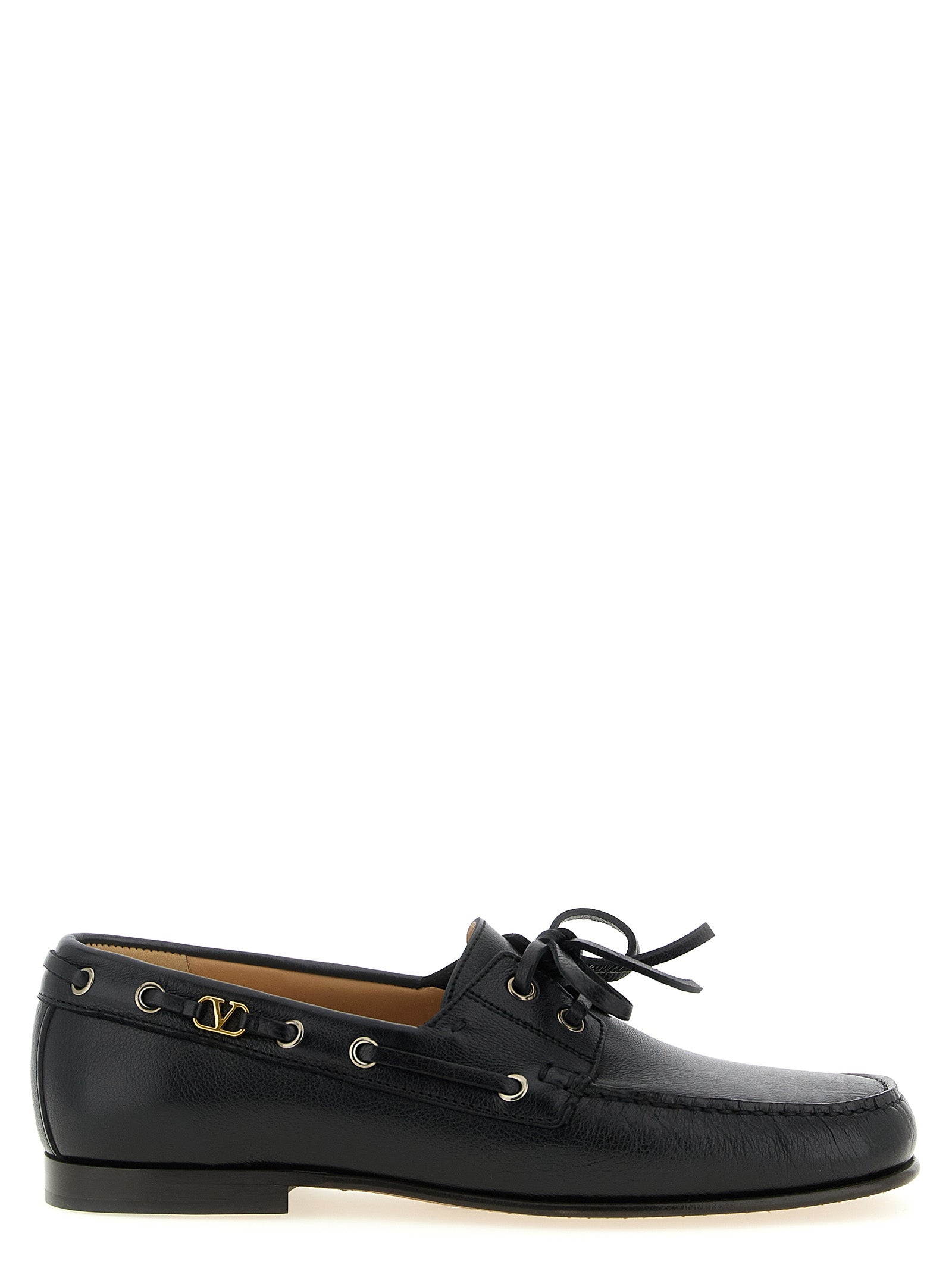 Valentino Garavani Schwarze Loafer aus Büffelleder zum Hineinschlüpfen