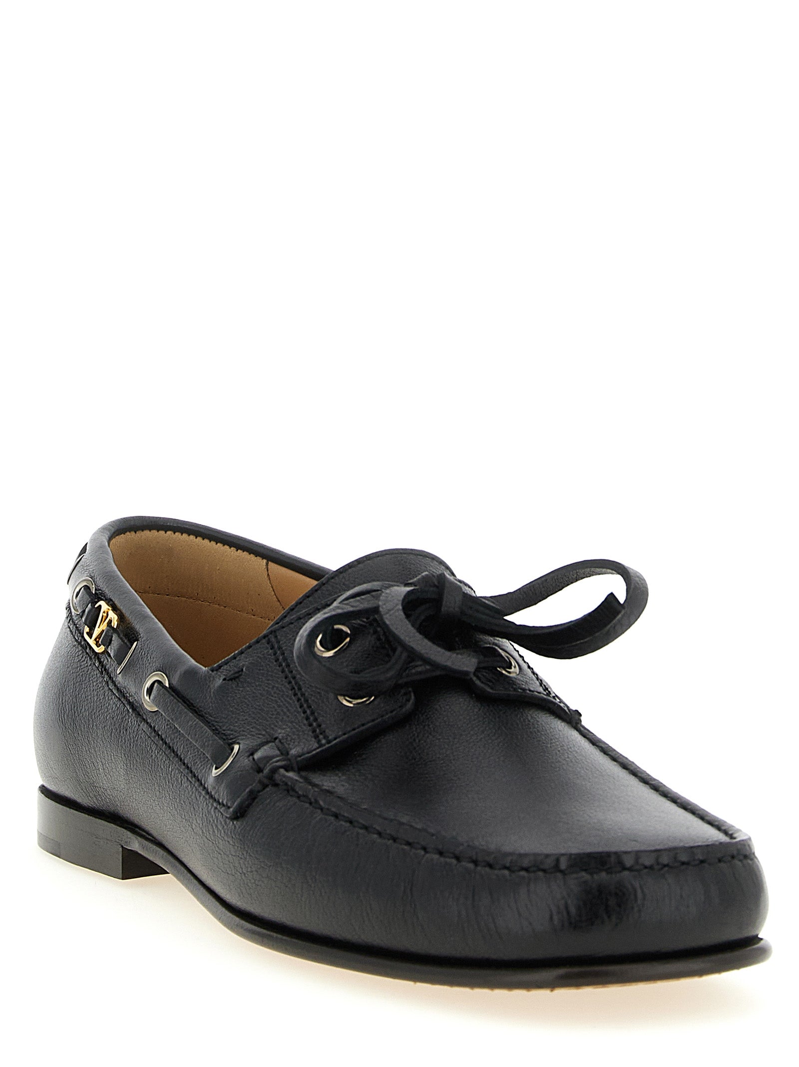 Valentino Garavani Schwarze Loafer aus Büffelleder zum Hineinschlüpfen