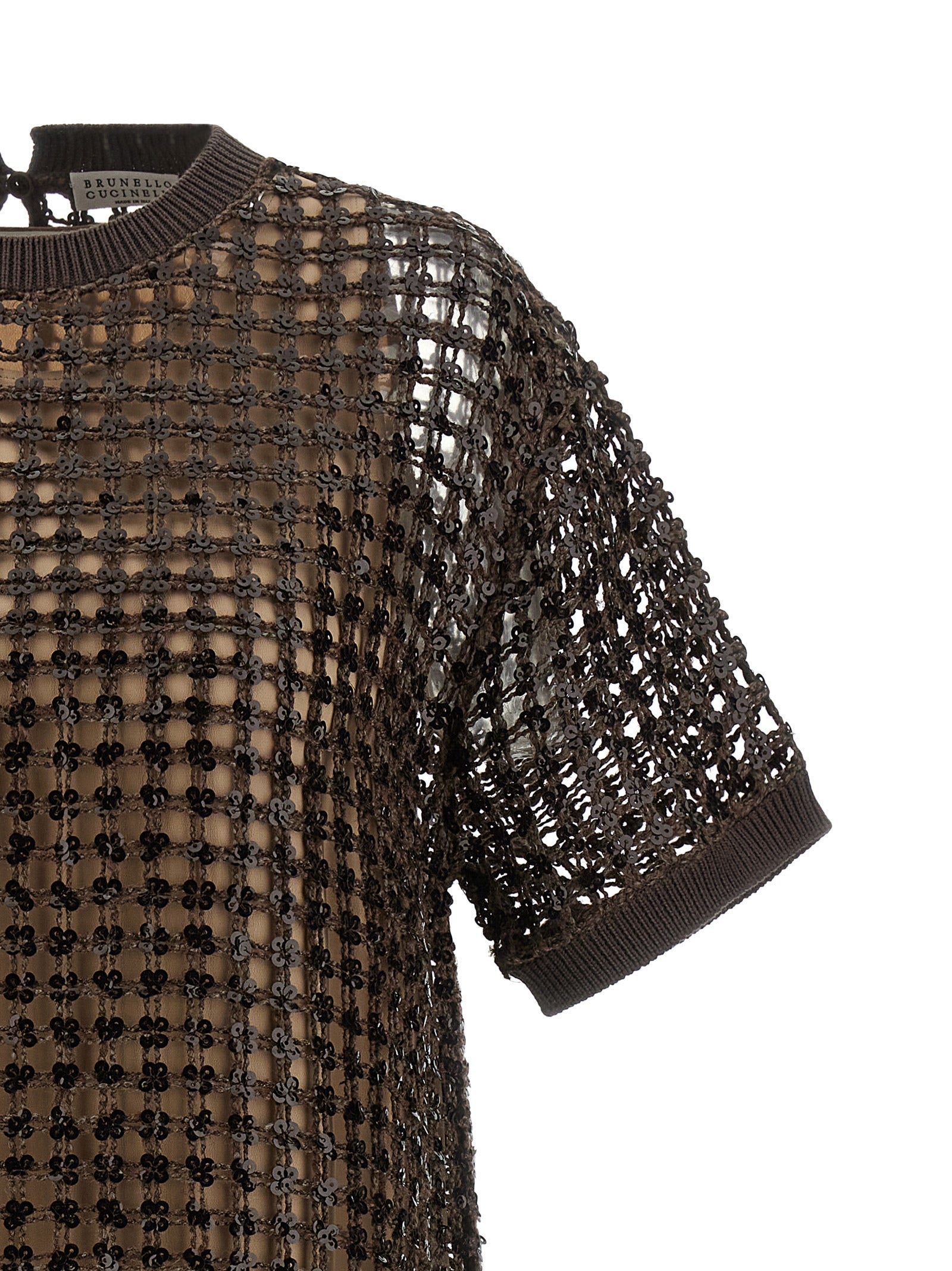 Brunello Cucinelli Kurzes Braunes Seidenkleid