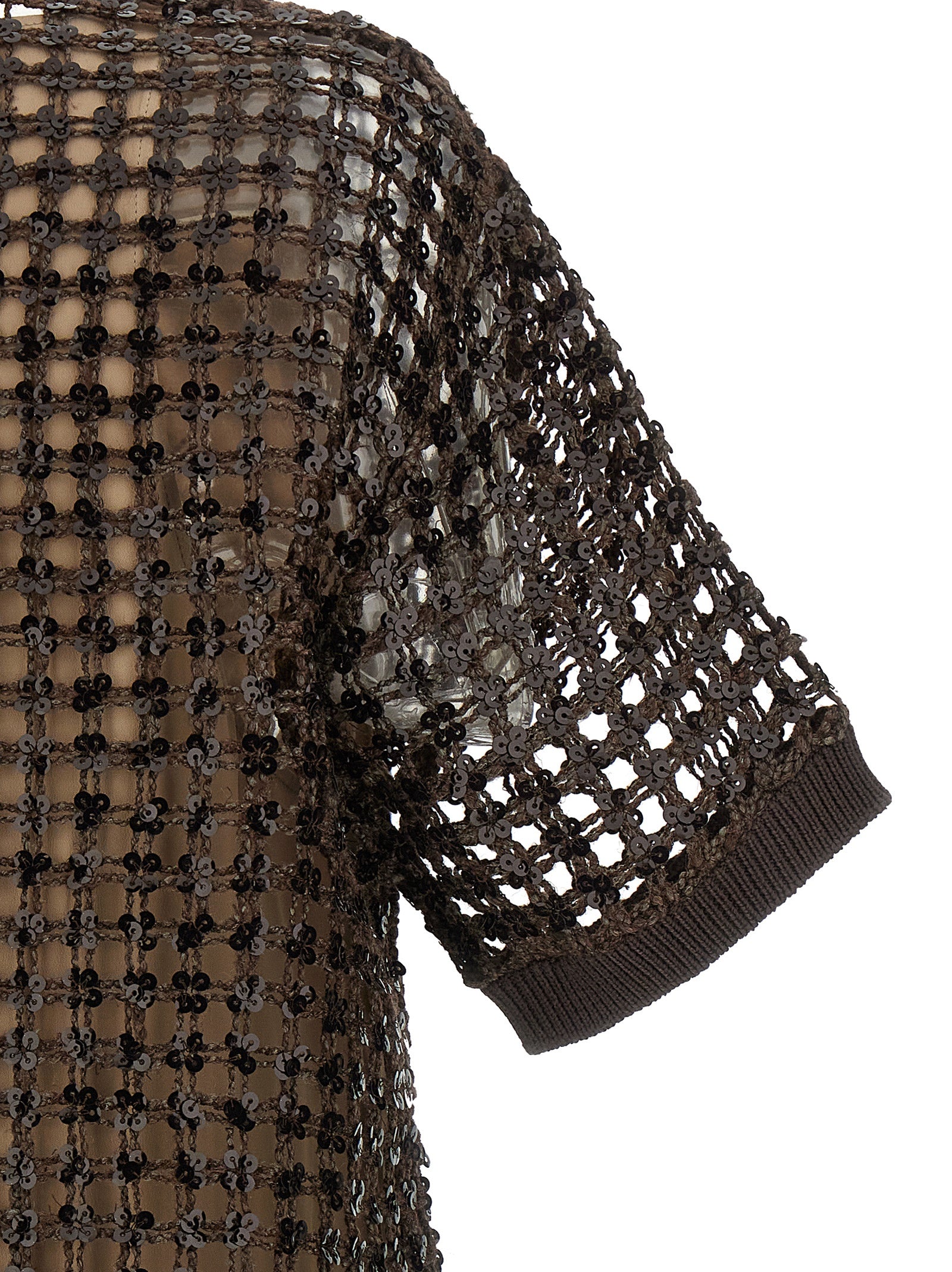 Brunello Cucinelli Kurzes Braunes Seidenkleid
