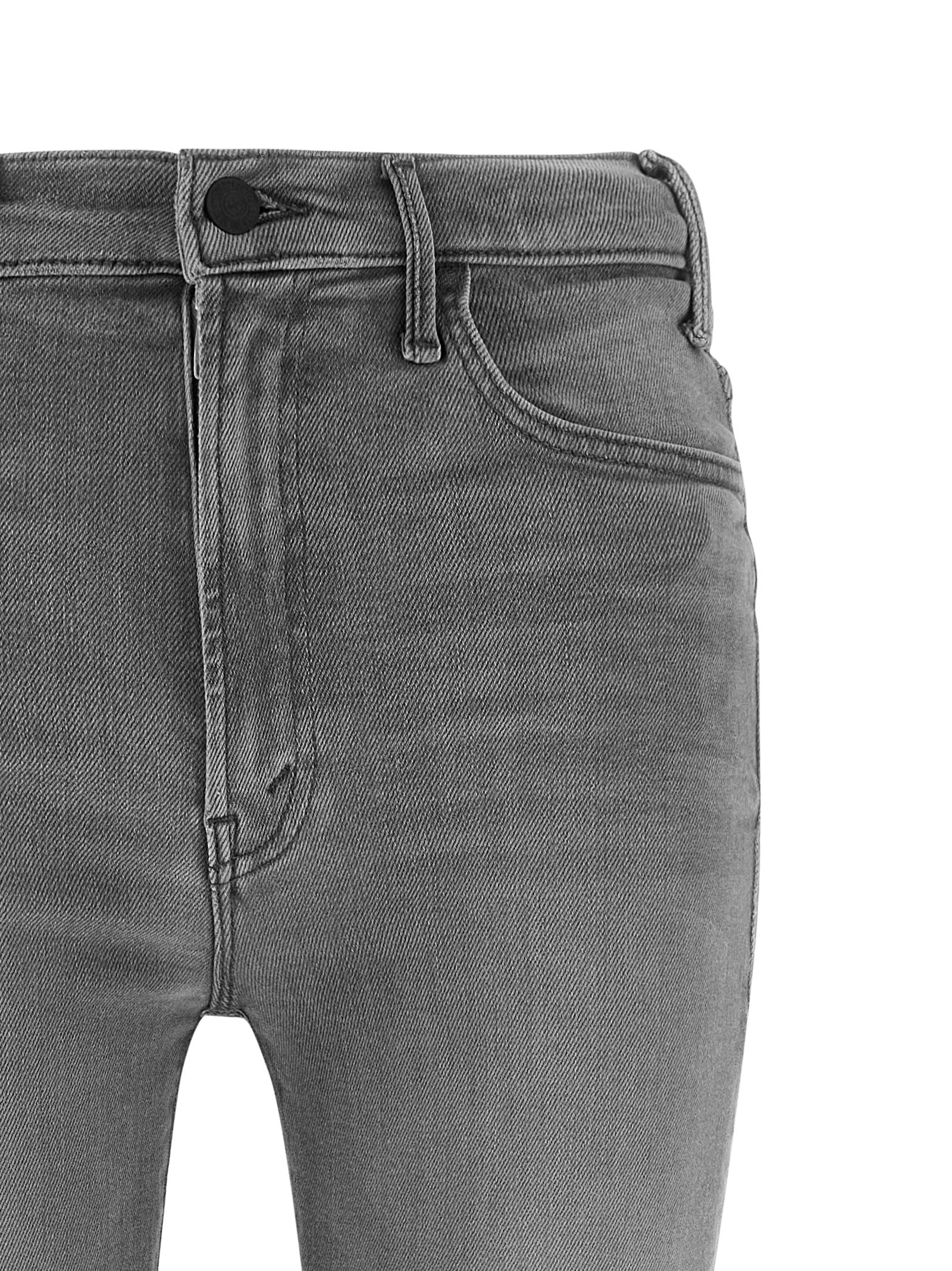Mother Denim Graue Skinny Jeans aus Baumwolle
