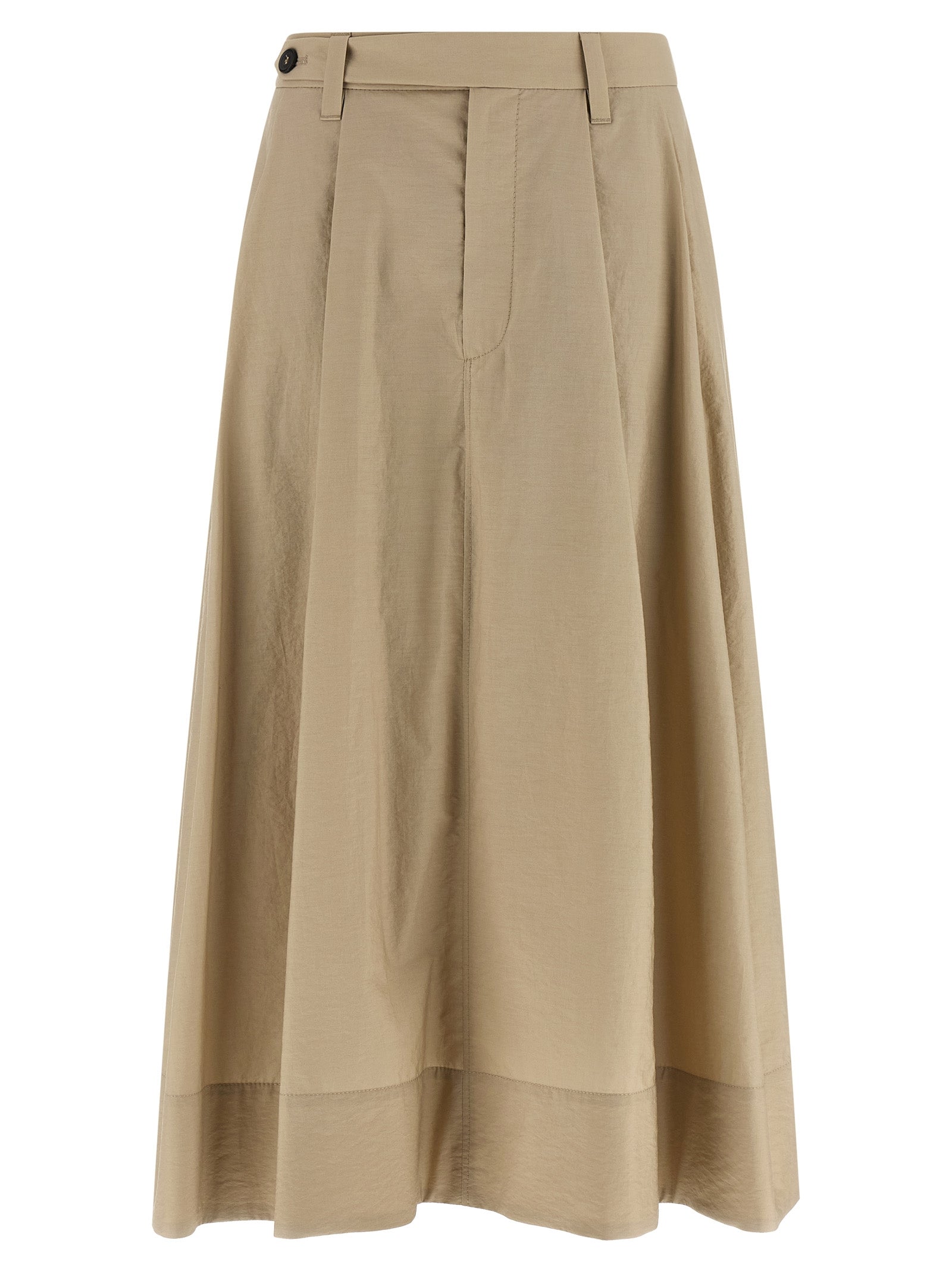 Brunello Cucinelli Beiger Baumwoll-Midirock
