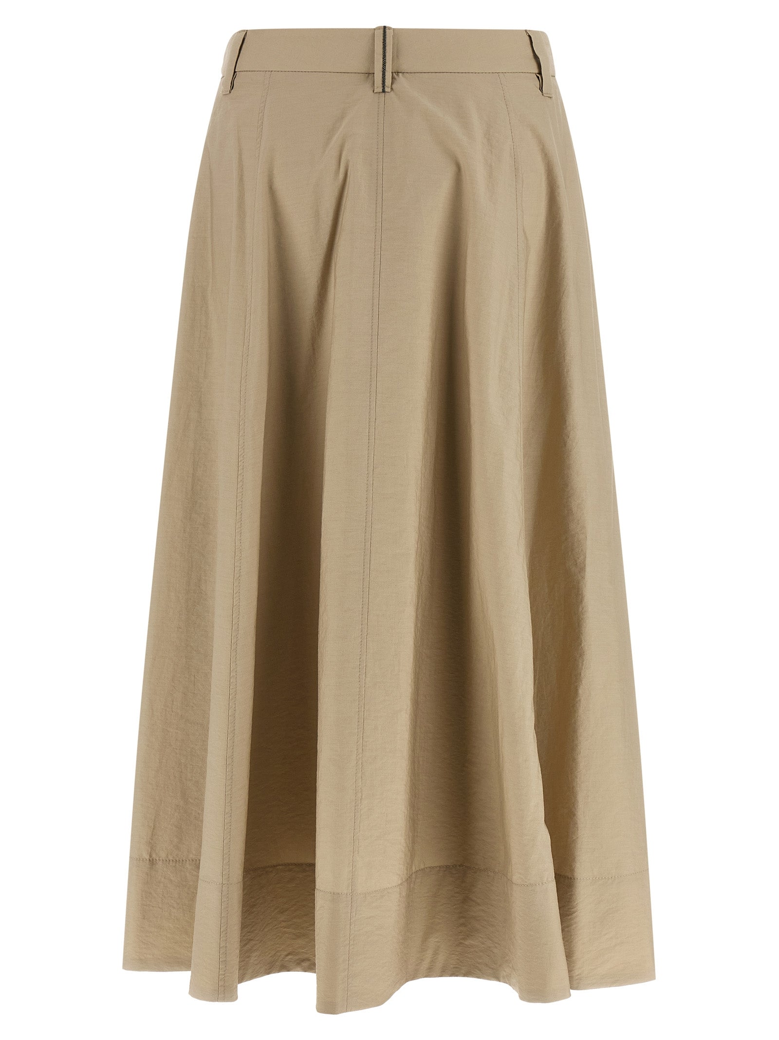 Brunello Cucinelli Beiger Baumwoll-Midirock