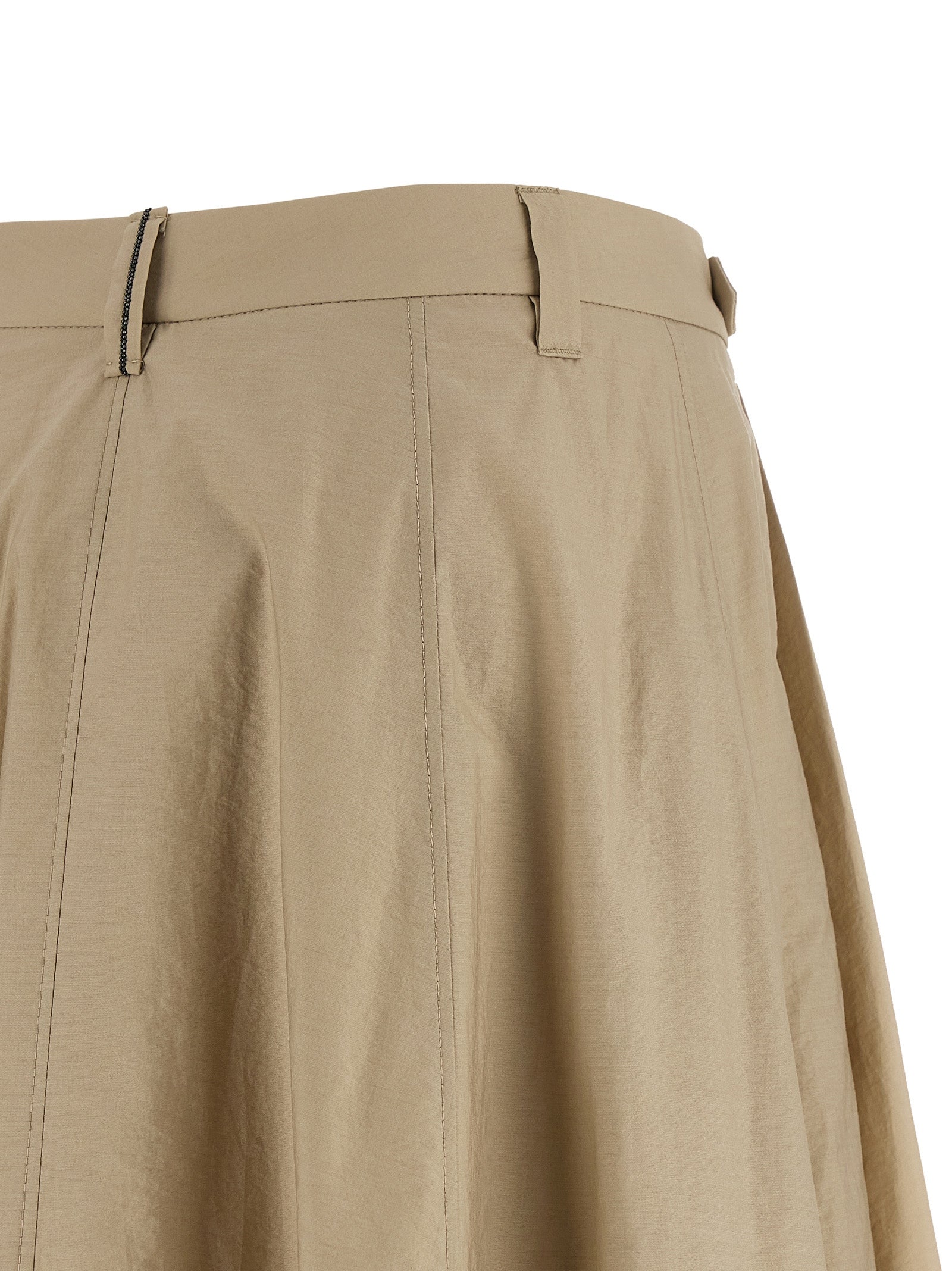 Brunello Cucinelli Beiger Baumwoll-Midirock