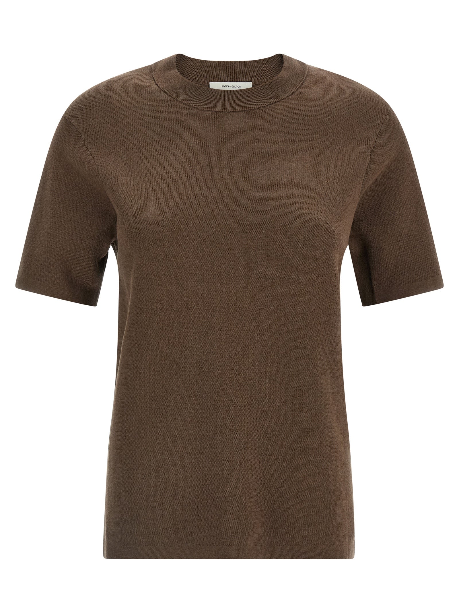 Entire Studios Braunes Baumwoll-T-Shirt