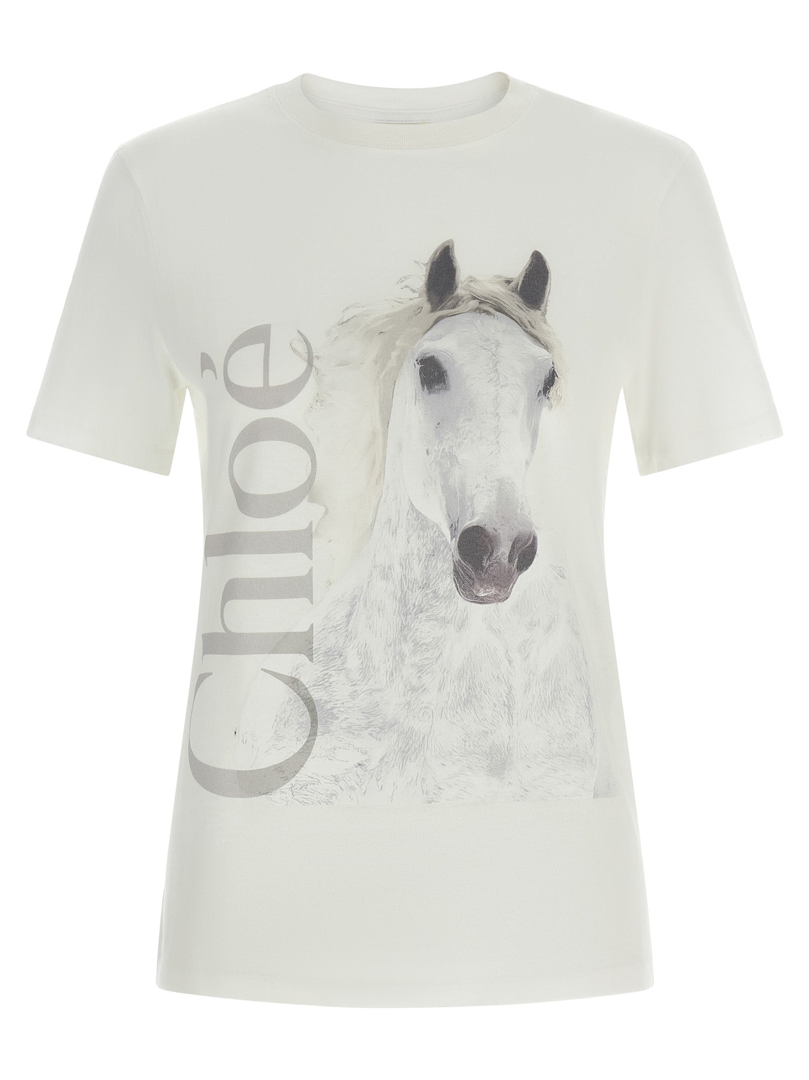 Chloé Weißes Baumwoll-T-Shirt