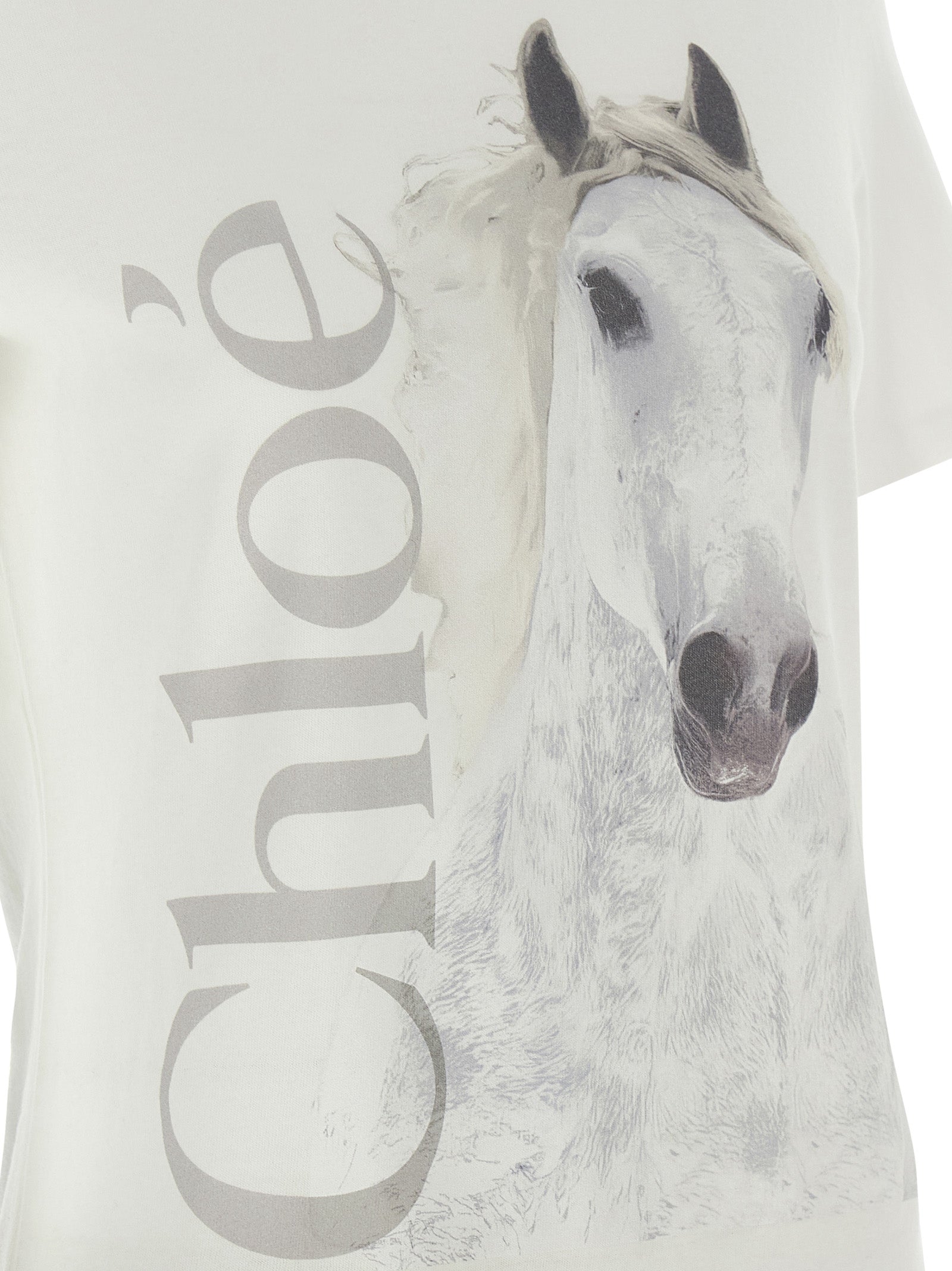 Chloé Weißes Baumwoll-T-Shirt