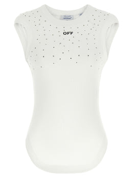 Off-White Weißes ärmelloses T-Shirt aus Viskose