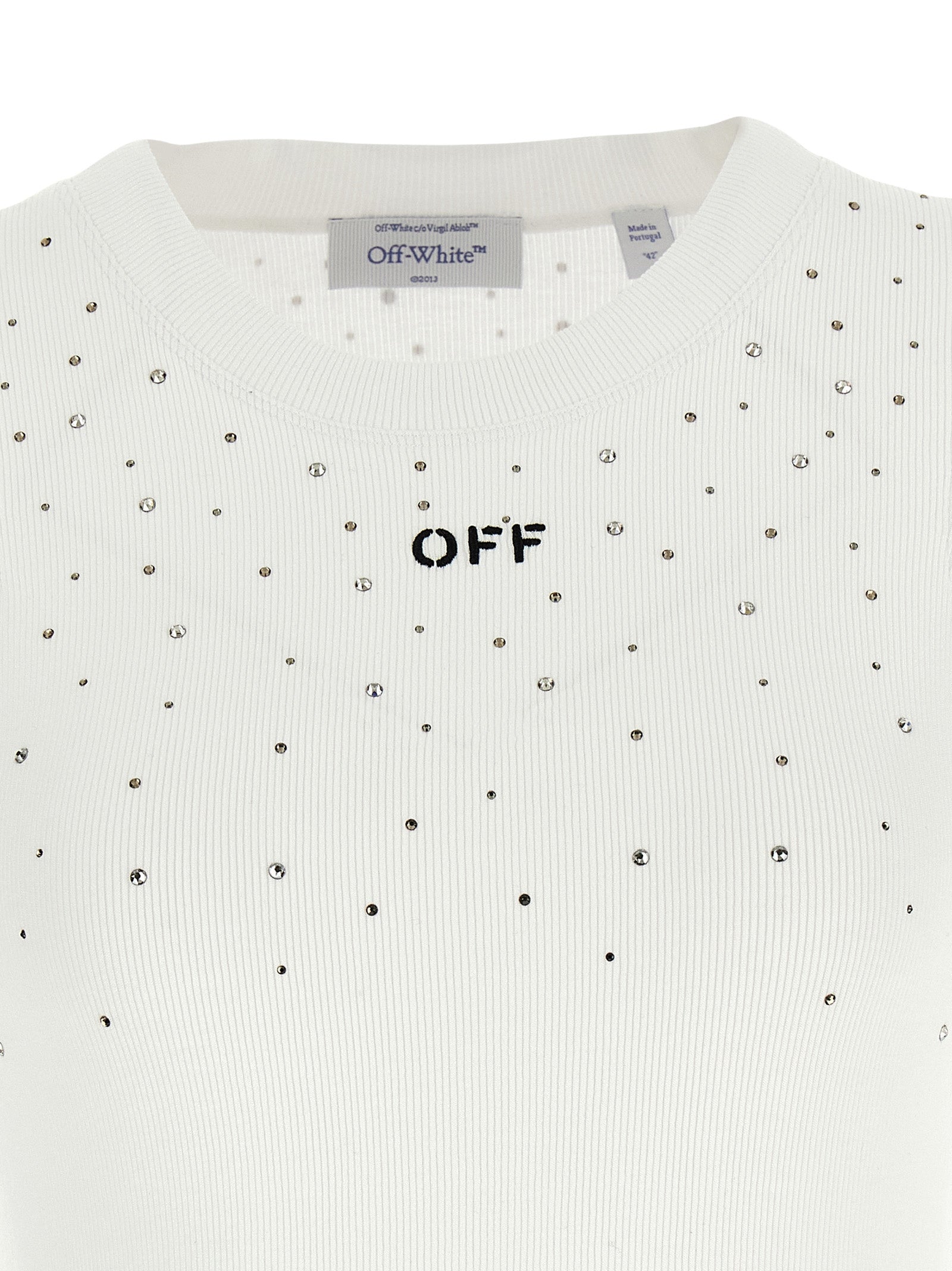 Off-White Weißes ärmelloses T-Shirt aus Viskose