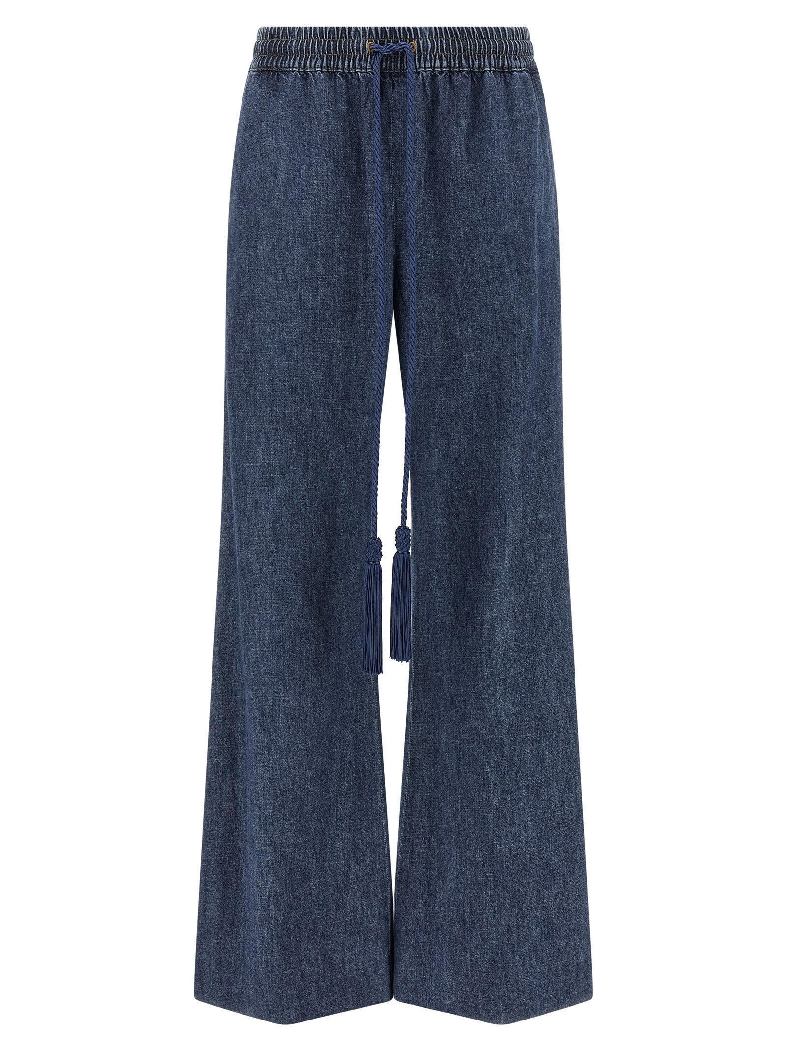 Valentino Garavani Blaue Baumwoll-Jeans mit ausgestelltem Bein