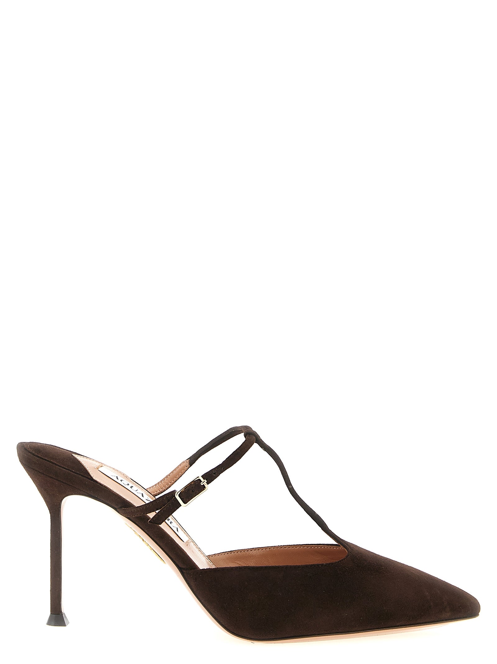 Aquazzura Braune Ziegenleder-Pumps mit hohem Absatz