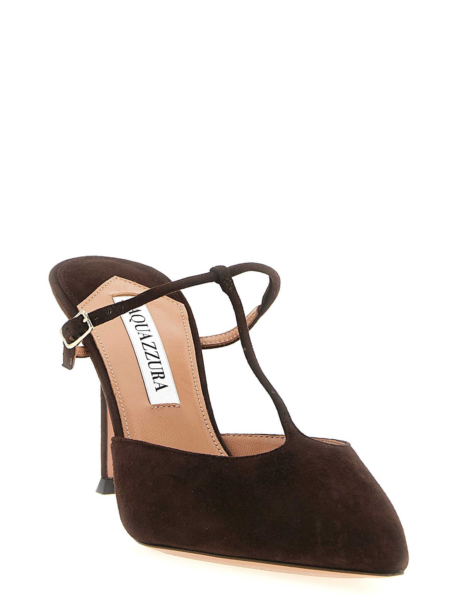 Aquazzura Braune Ziegenleder-Pumps mit hohem Absatz