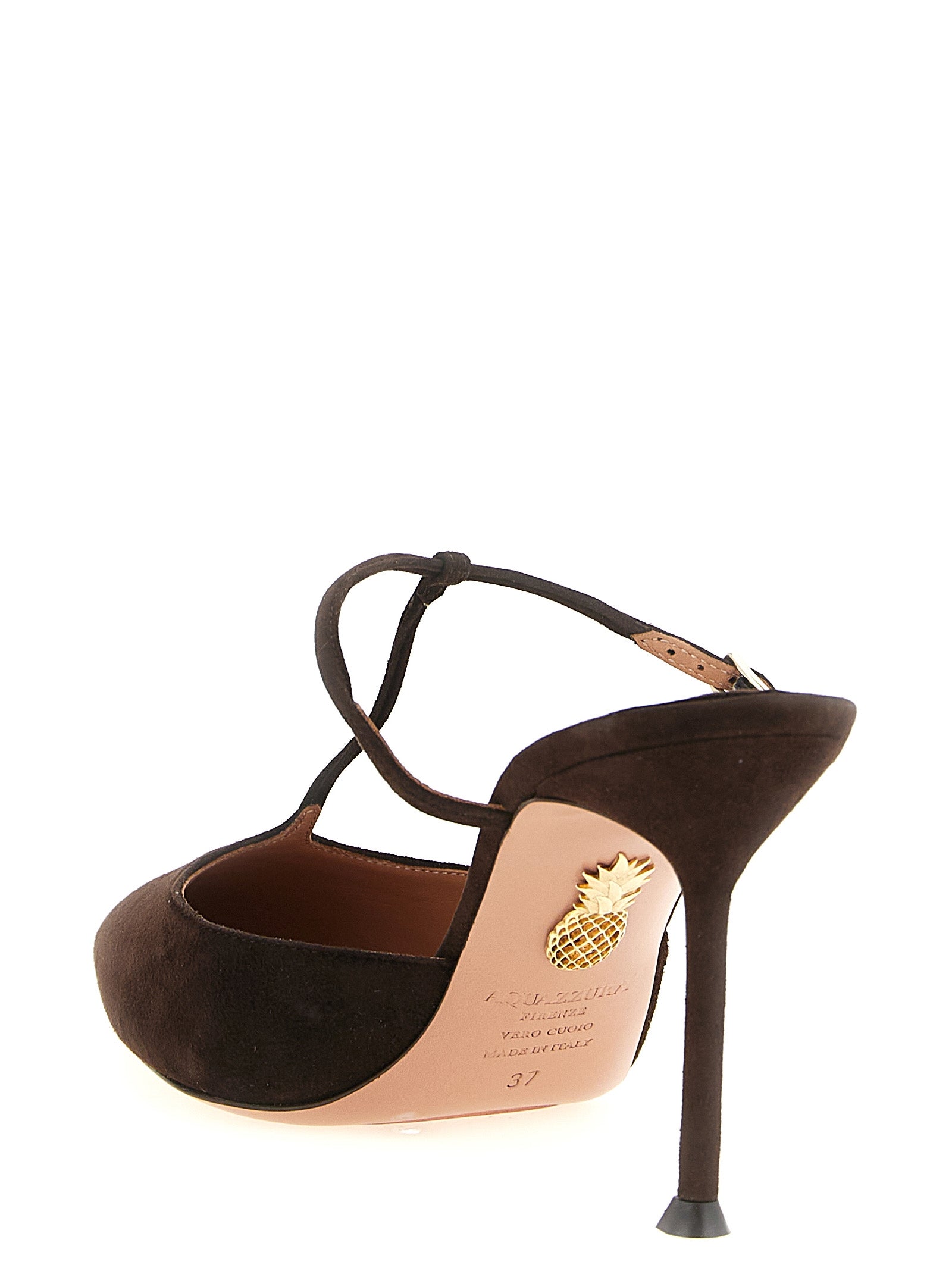 Aquazzura Braune Ziegenleder-Pumps mit hohem Absatz