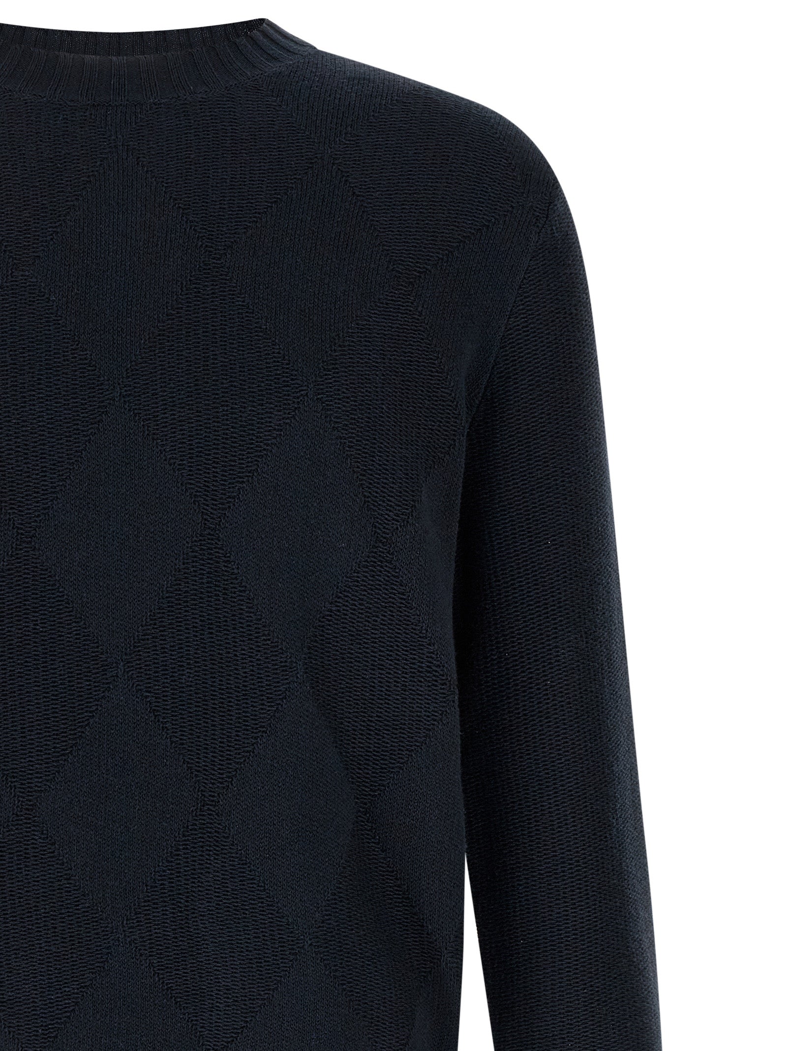 Ballantyne Blauer Baumwollcardigan