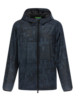 Hugo Boss Blaue Gummibeschichtete Jacke
