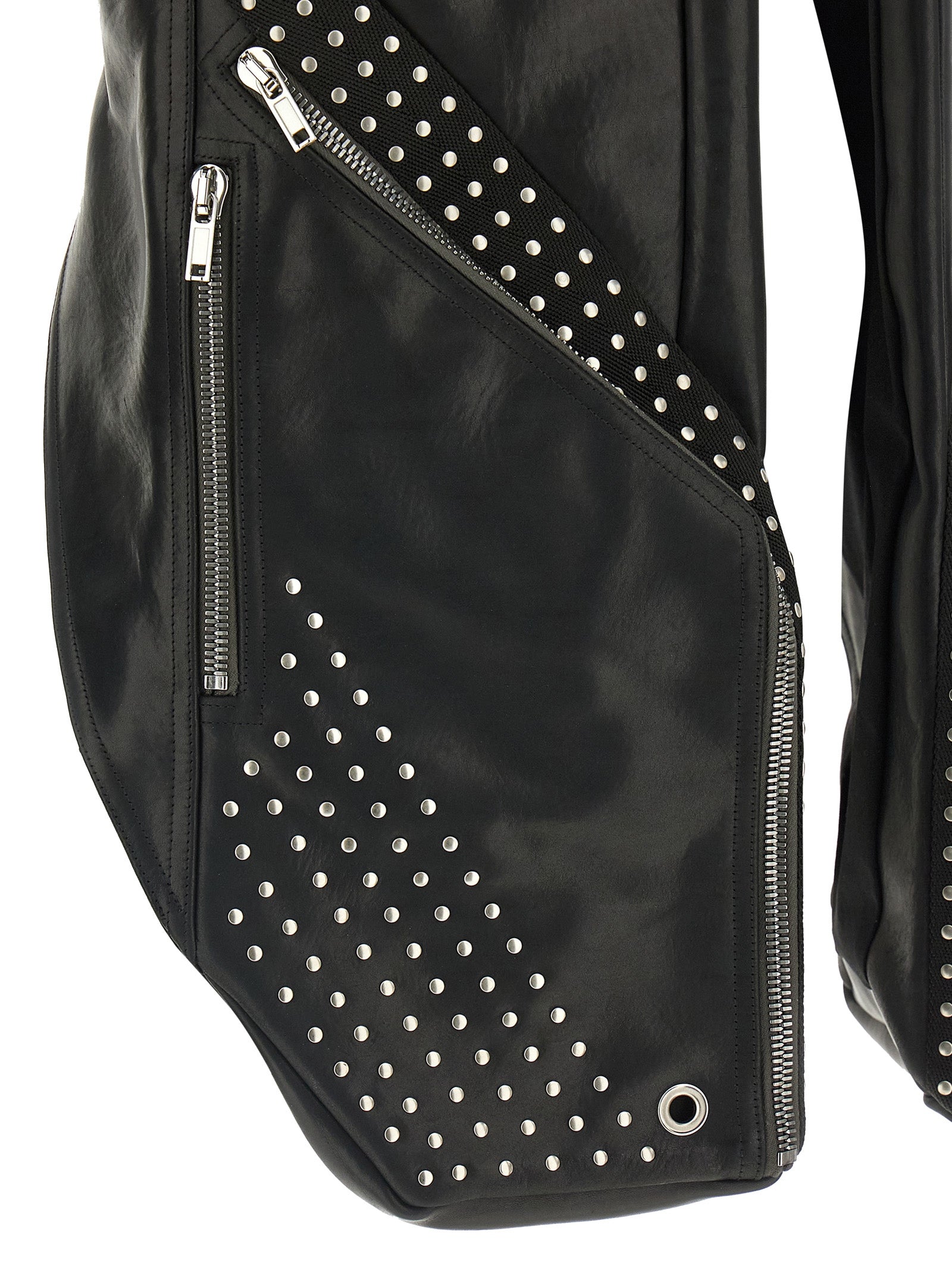 Rick Owens Ärmellose Jacke aus schwarzem Bullenleder