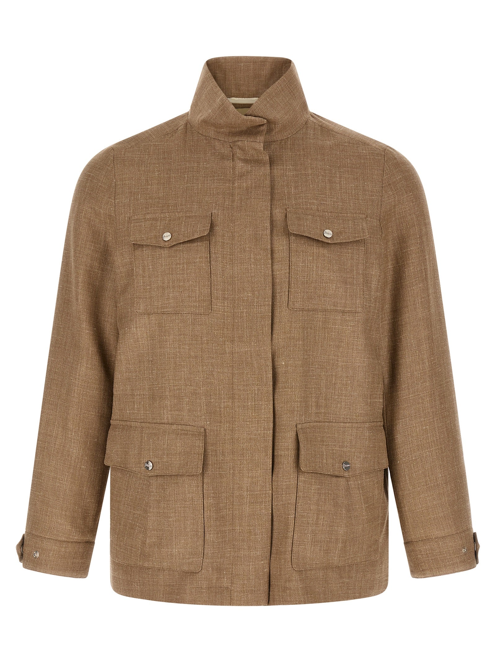 Herno Beige Wollmantel Lang