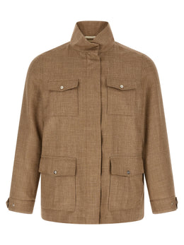 Herno Beige Wollmantel Lang