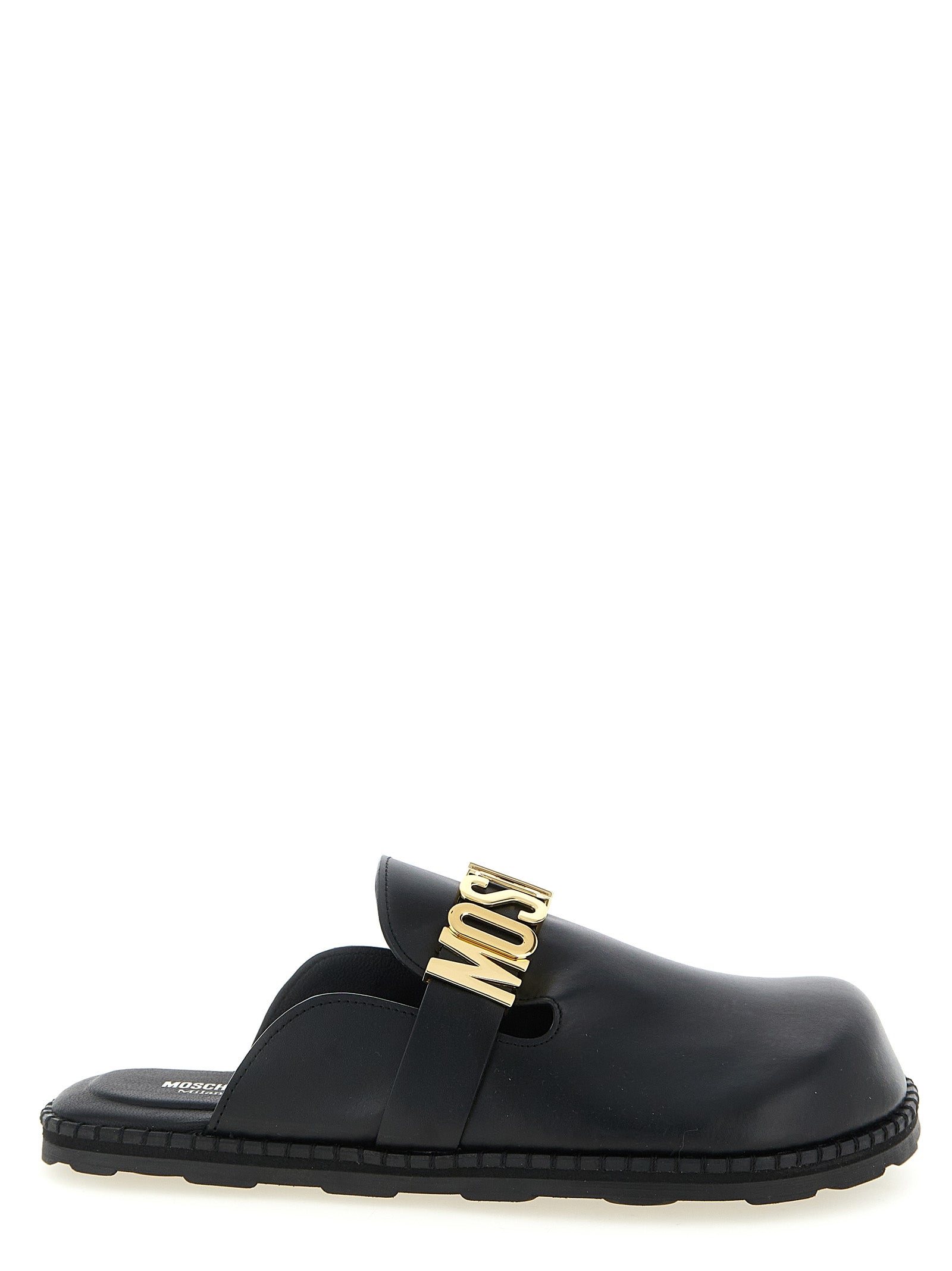Moschino Schwarze Clogs aus Kalbsleder