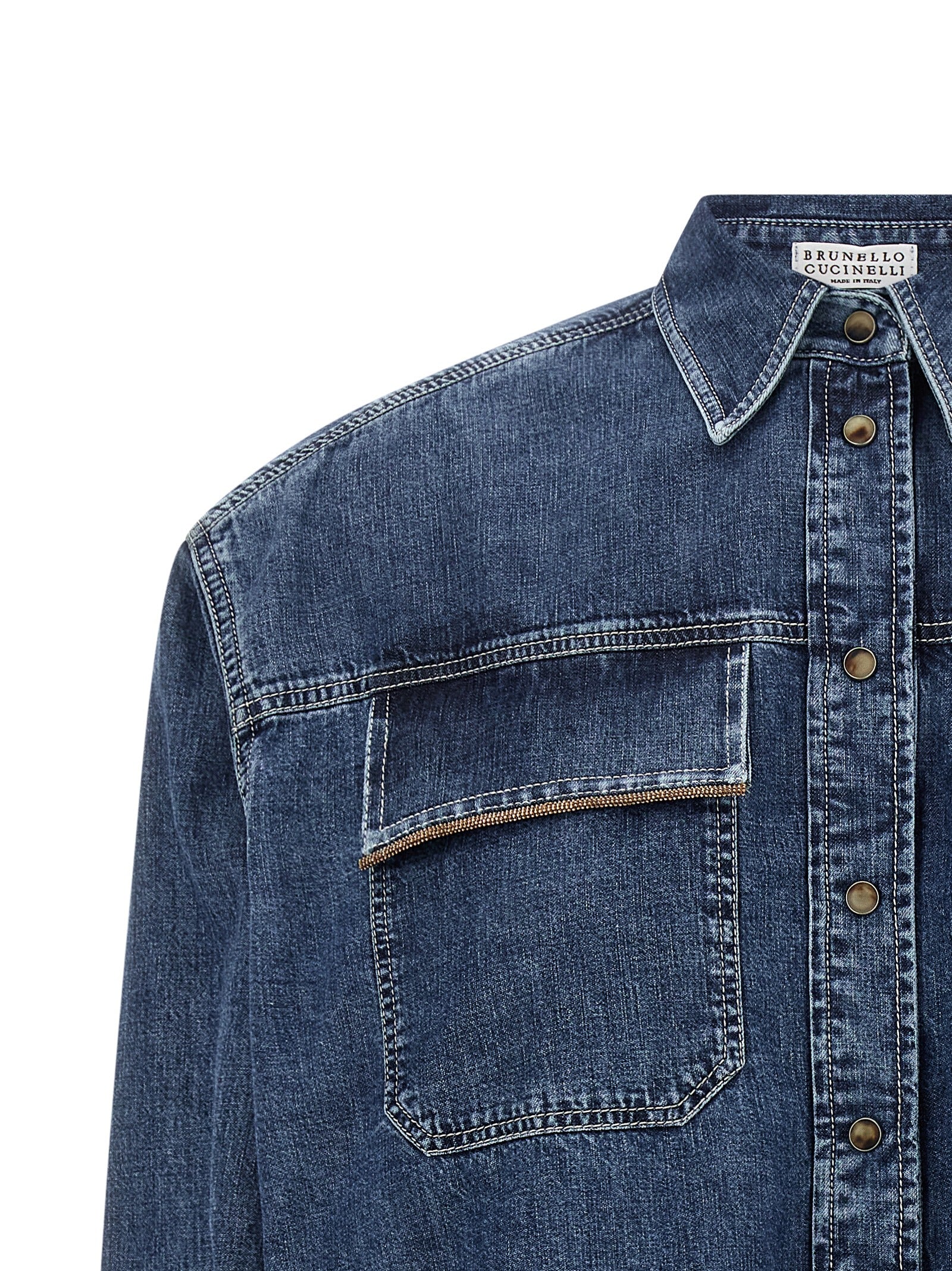 Brunello Cucinelli Blaue Baumwollbluse
