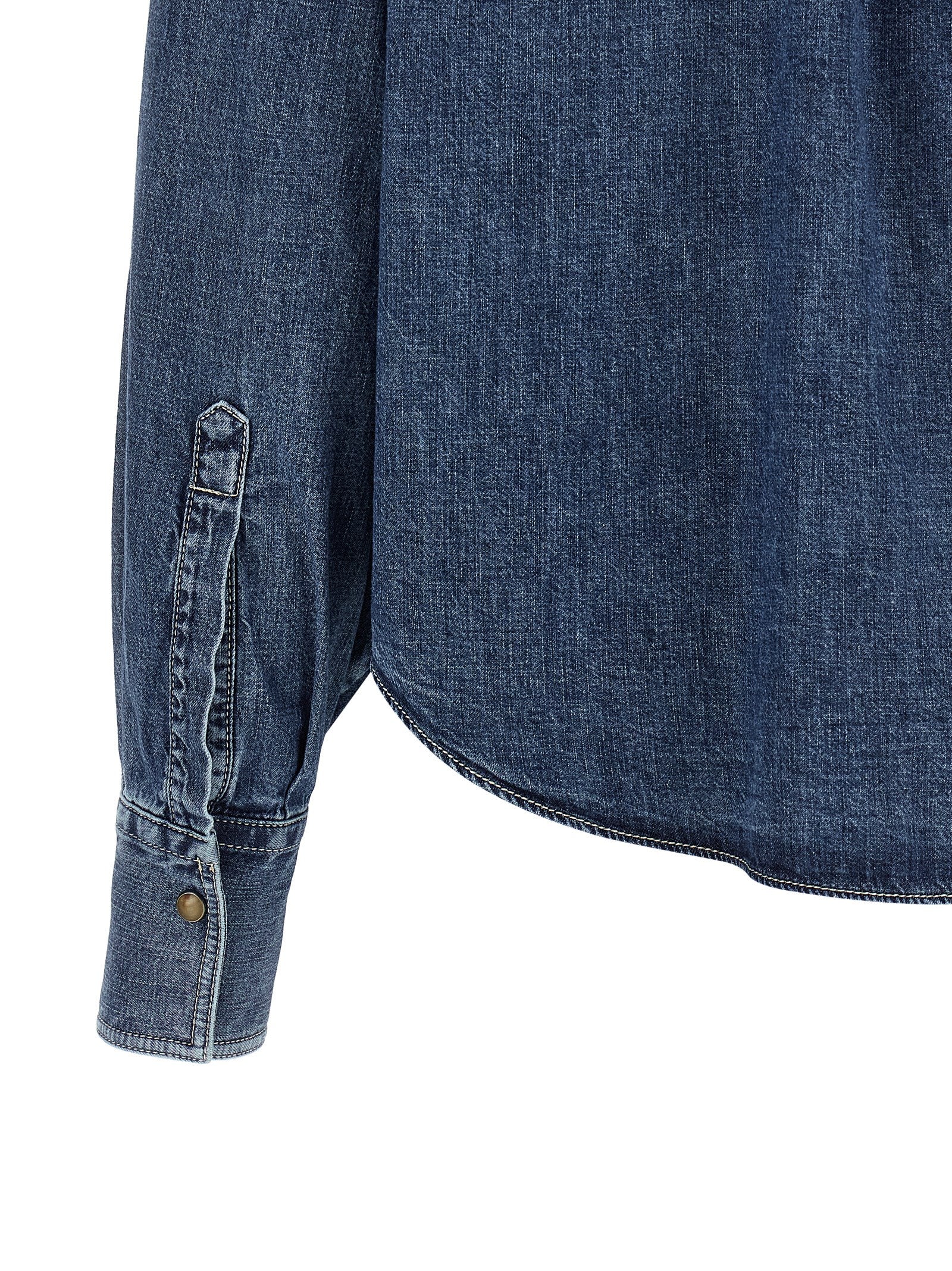 Brunello Cucinelli Blaue Baumwollbluse