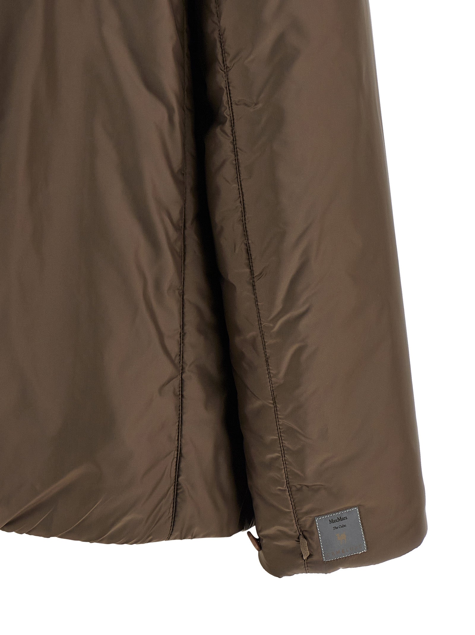 Max Mara Braune Polyester-Jacke in voller Länge