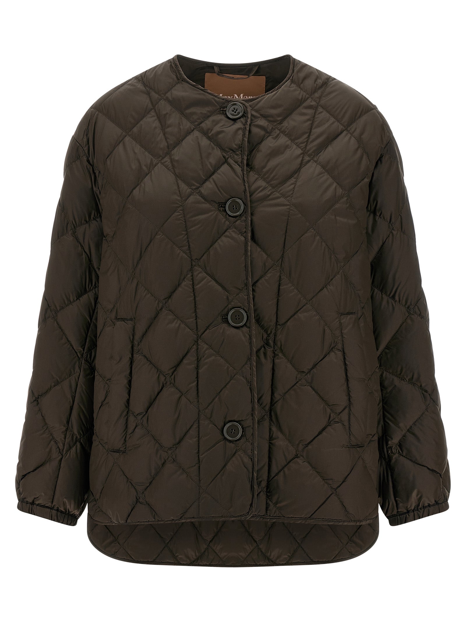 Max Mara Braune Polyamid-Jacke in voller Länge