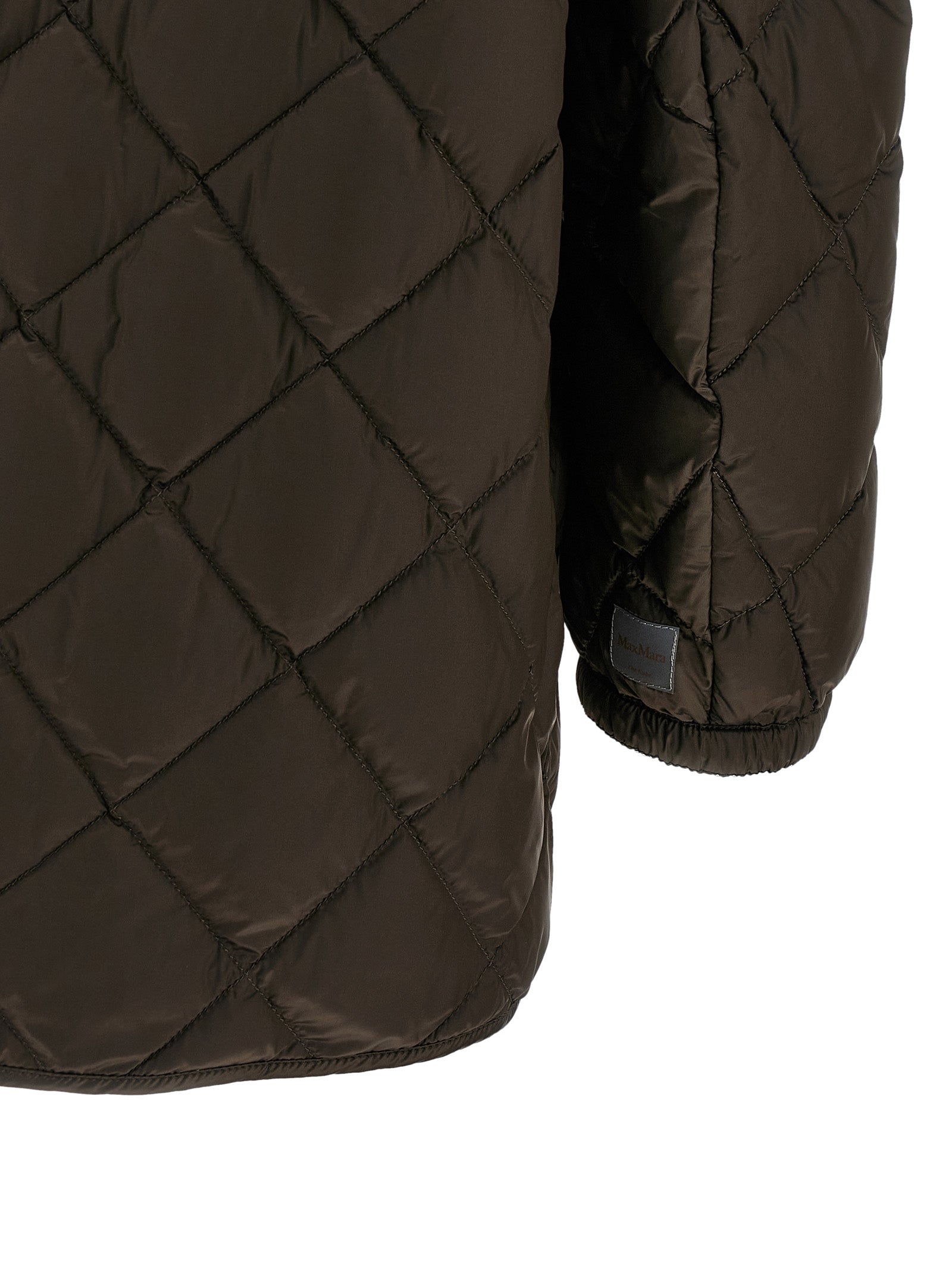 Max Mara Braune Polyamid-Jacke in voller Länge