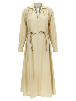 Max Mara Beige Baumwoll-Maxikleid