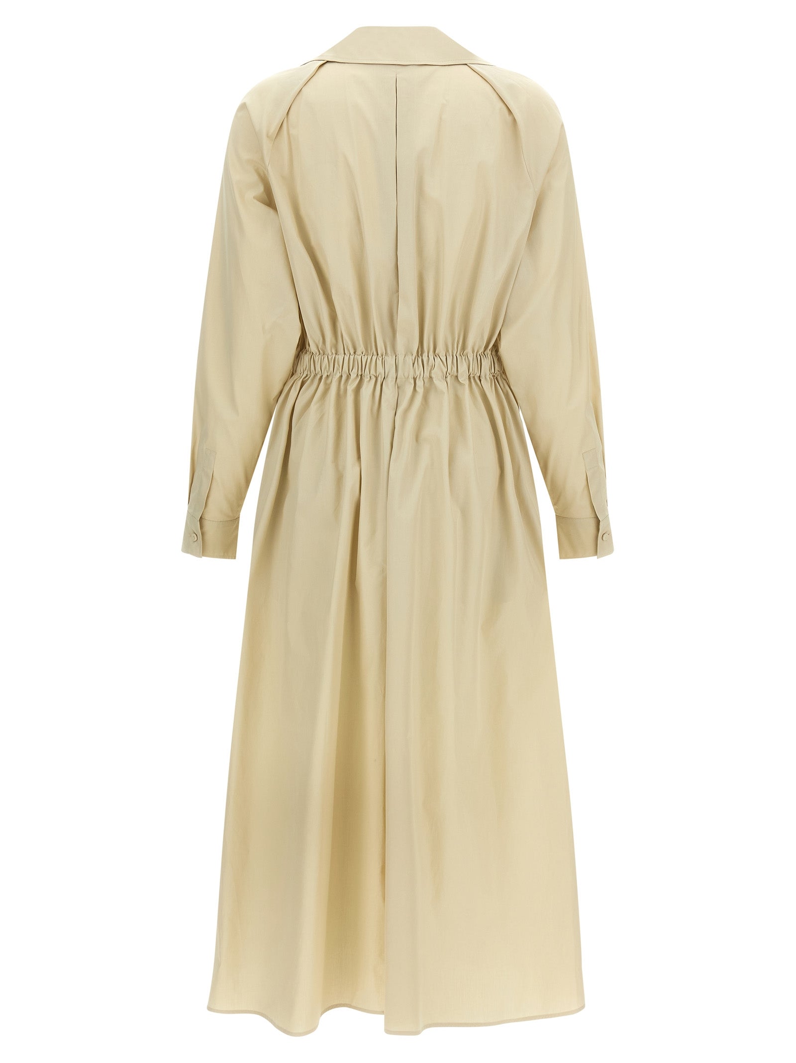 Max Mara Beige Baumwoll-Maxikleid