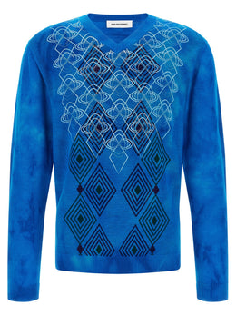 Kiko Kostadinov Blauer Wollcardigan
