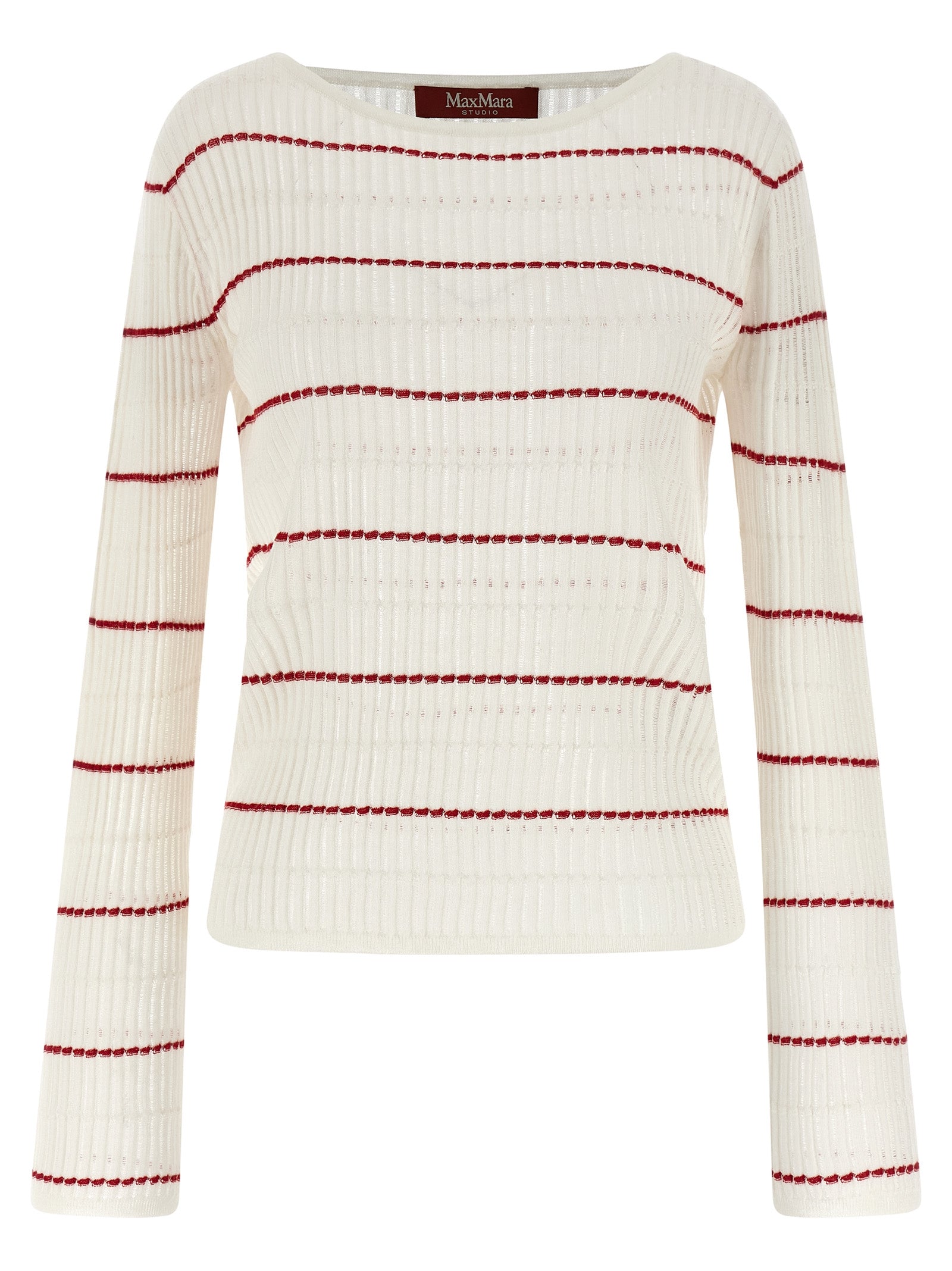 Max Mara Weiße Seidenstrickjacke