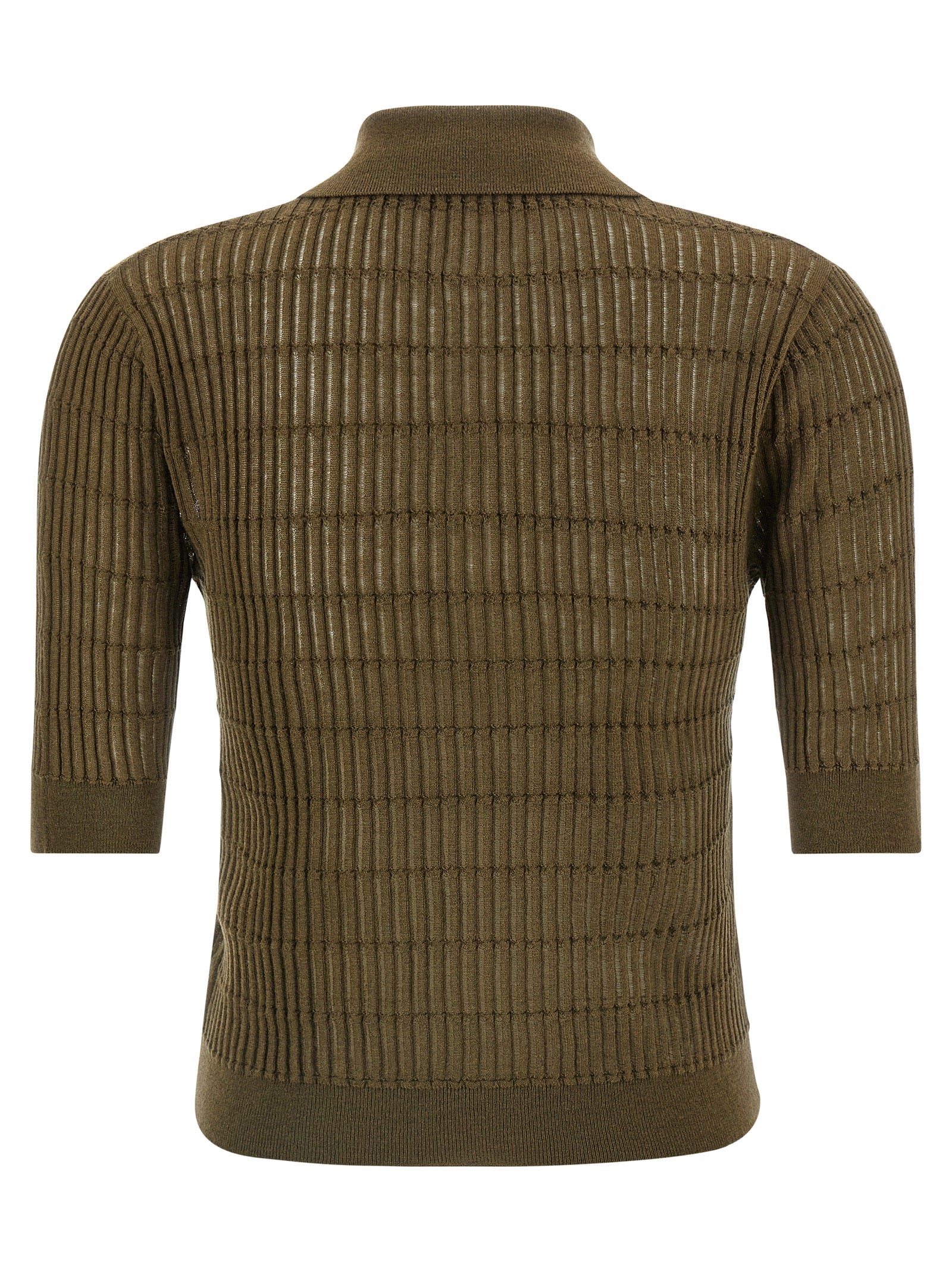 Max Mara Zweifarbige Seiden-Poloshirt