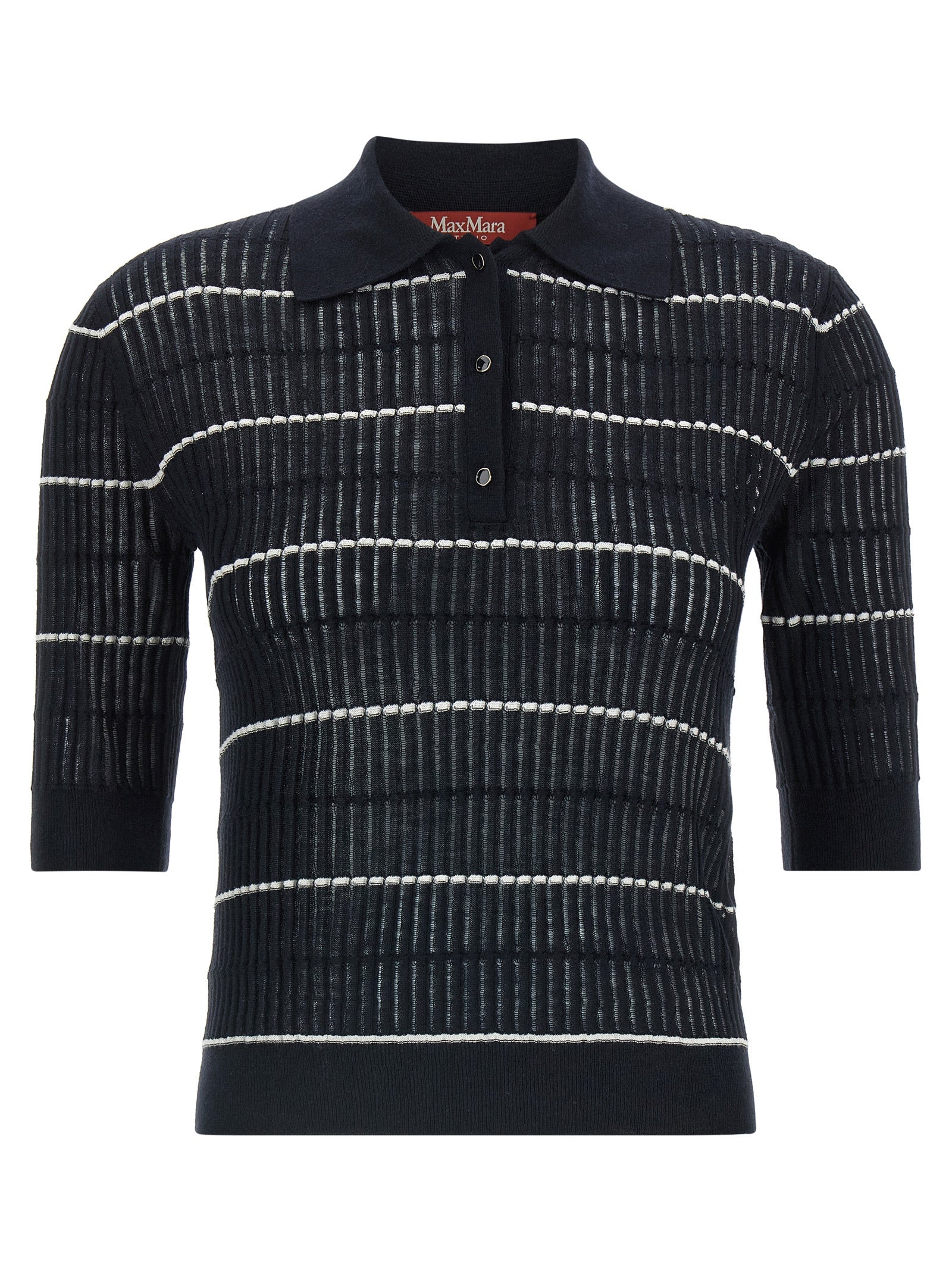 Max Mara Blaues Poloshirt aus Seide
